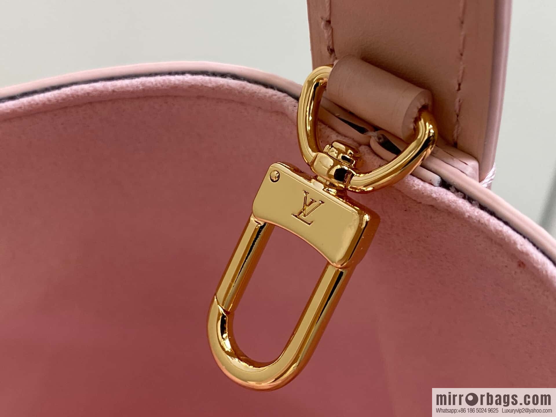 [Boutique‑grade] M14356 light pink silk screen, full leather bucket bag ALL IN BB bucket handbag