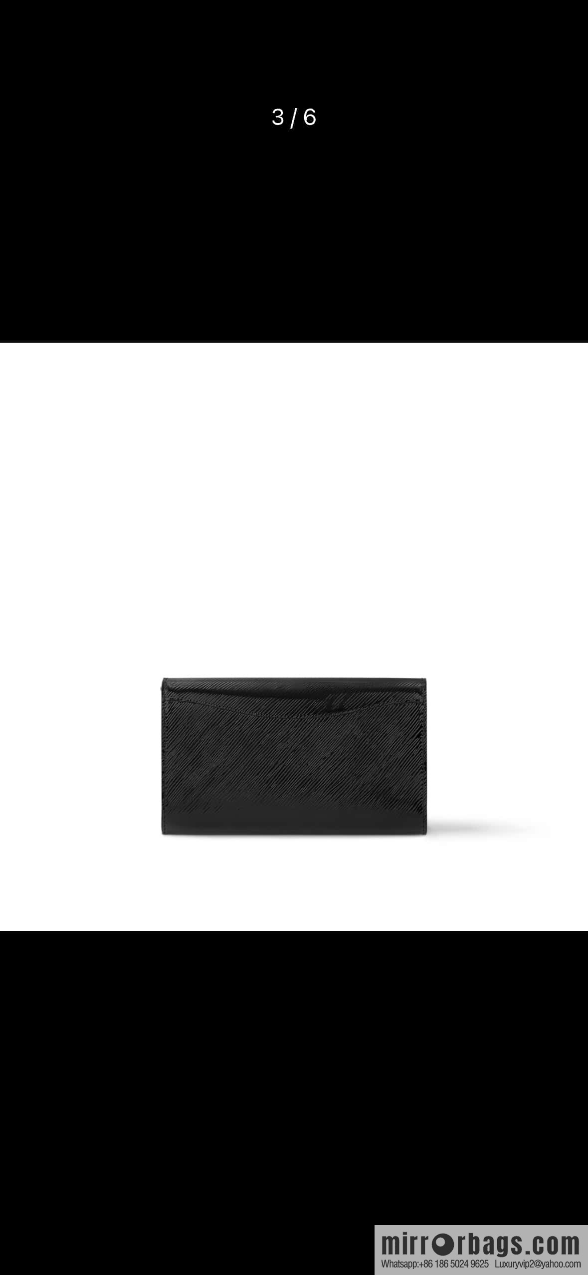 [Boutique‑grade] M23756 black water ripple, chain bag sbwPochette Louise chain bag (mirror patent leather)