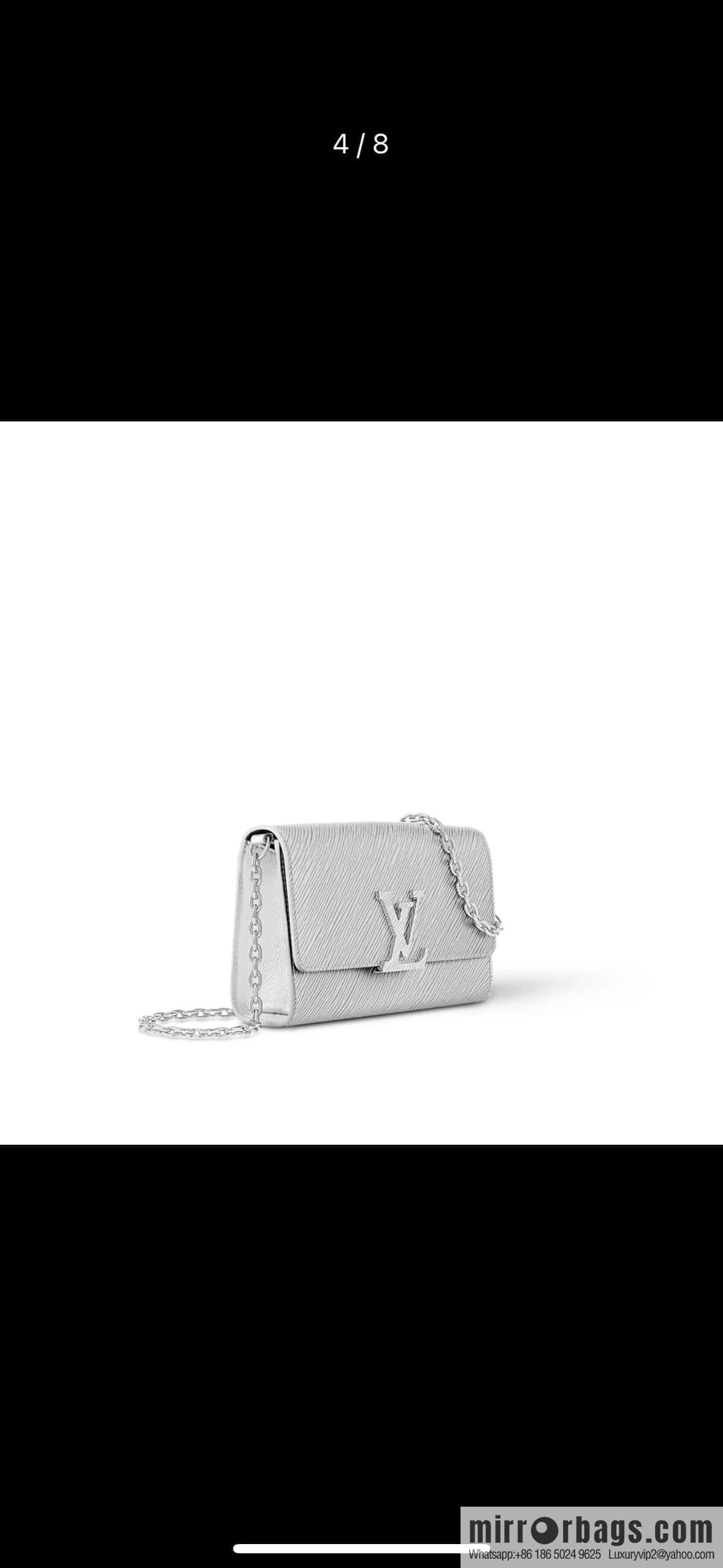 [Boutique‑grade] M23756 silver water ripple, chain bag sbwPochette Louise chain bag (mirror patent leather)