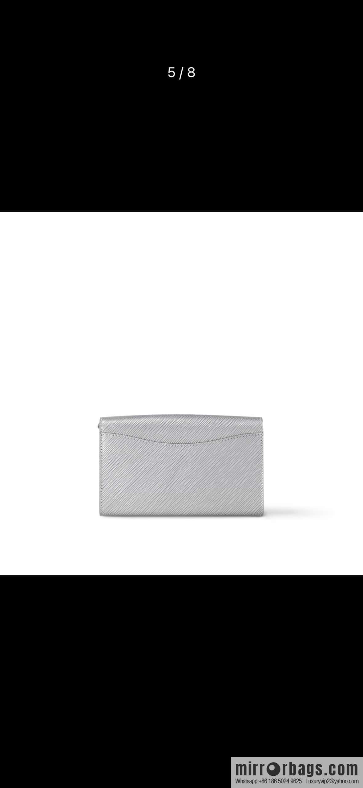 [Boutique‑grade] M23756 silver water ripple, chain bag sbwPochette Louise chain bag (mirror patent leather)