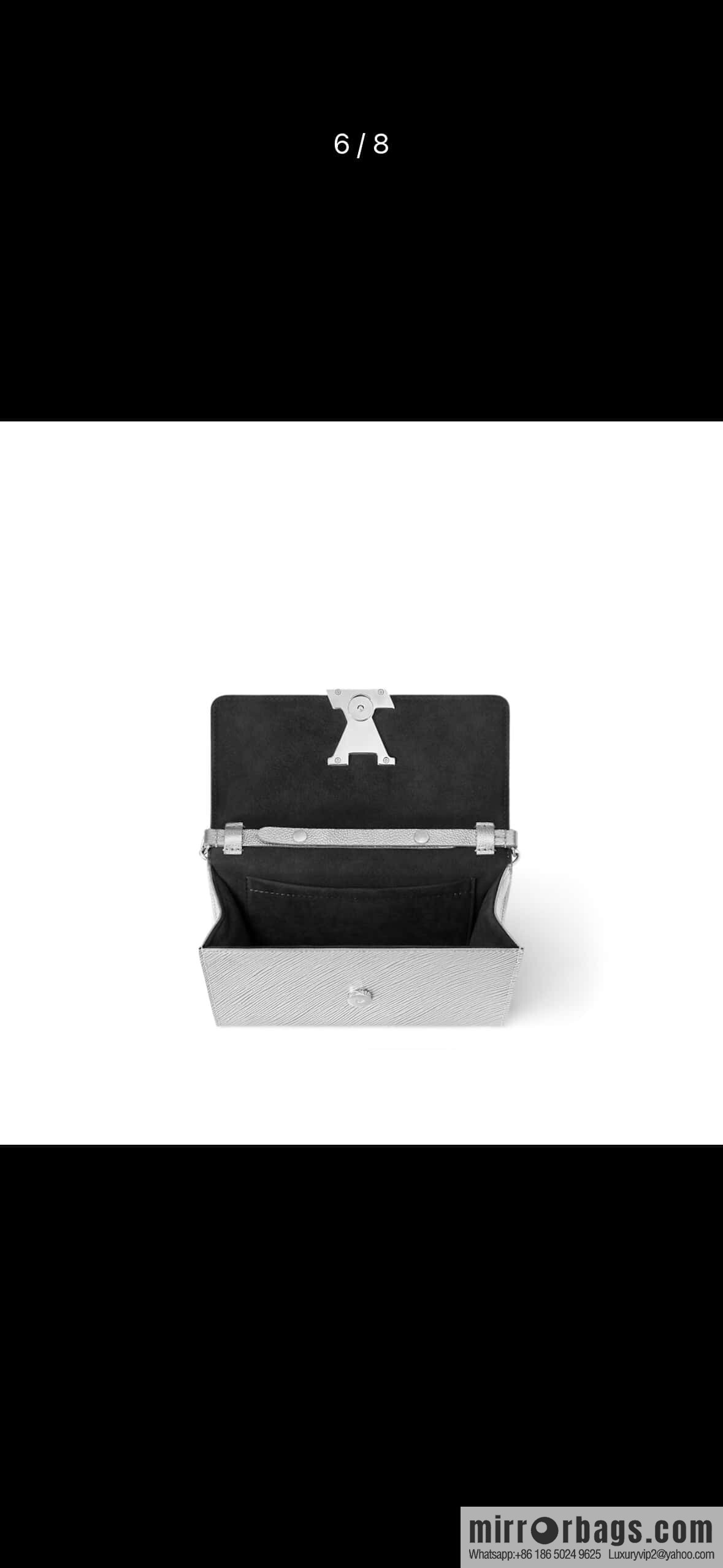 [Boutique‑grade] M23756 silver water ripple, chain bag sbwPochette Louise chain bag (mirror patent leather)