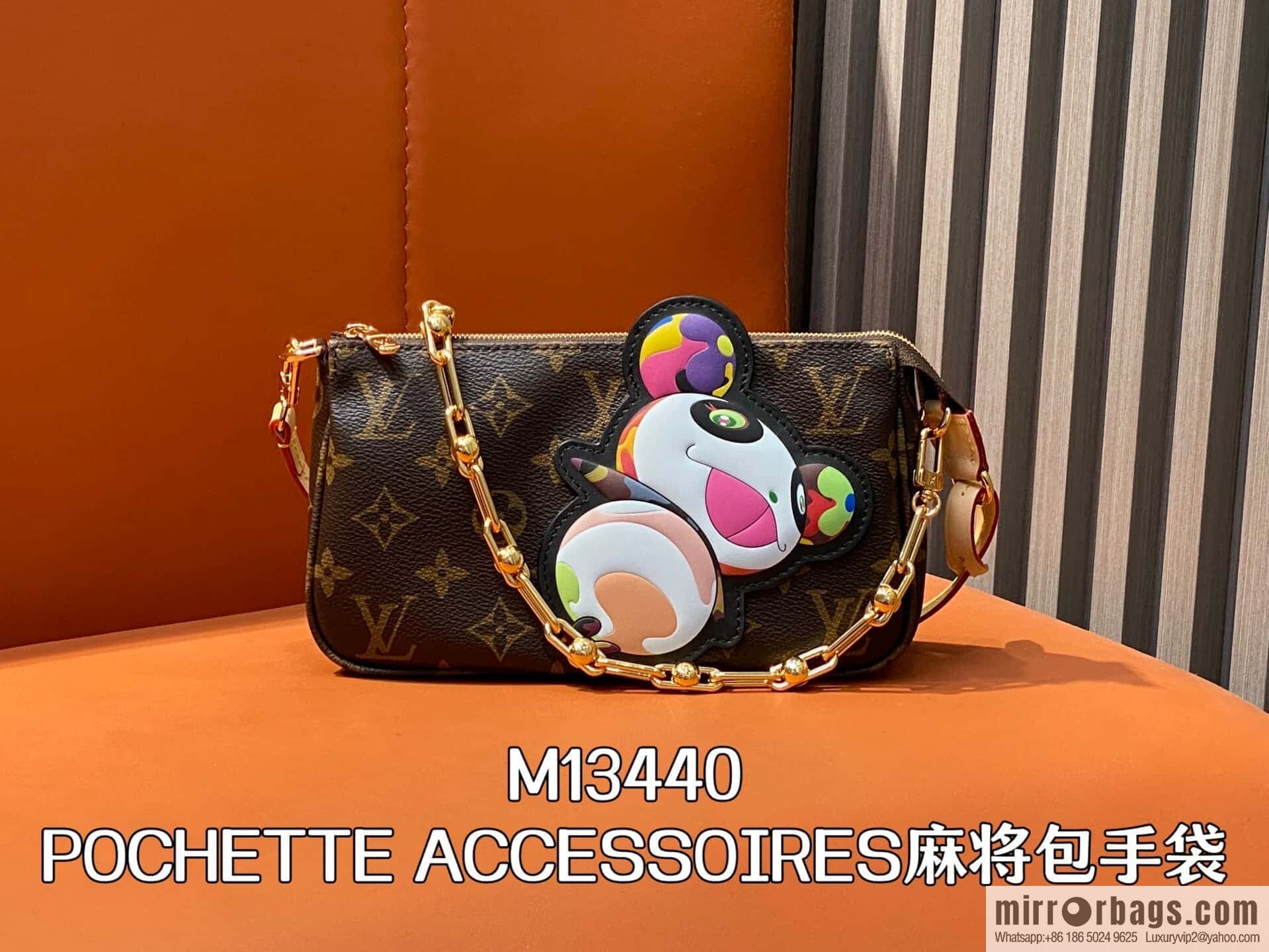 [Boutique‑grade] M13440 presbyopia, panda mahjong bag POCHETTE ACCESSOIRES mahjong bag handbag