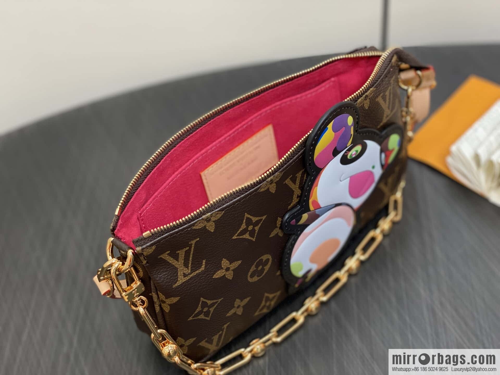 [Boutique‑grade] M13440 presbyopia, panda mahjong bag POCHETTE ACCESSOIRES mahjong bag handbag