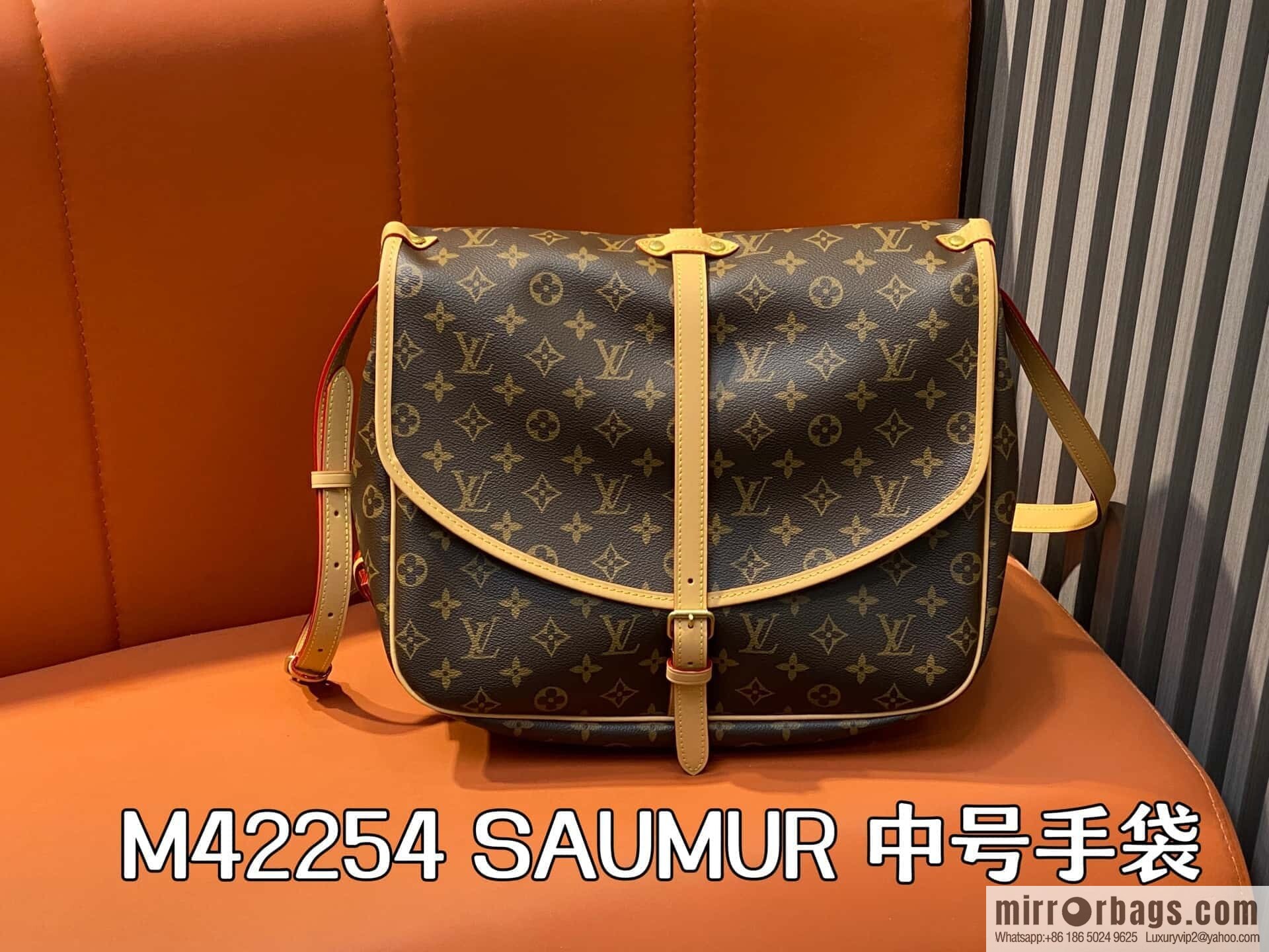 [Boutique‑grade] M42254 presbyopia, Gemini medium handbag SAUMUR medium handbag, M42254 Gemini bag medium