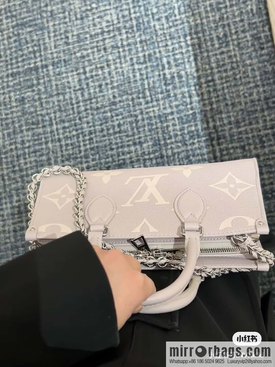 [Premium‑quality] M14213 mashed taro purple, full leather chain square bag series ONTHEGO EAST WEST handbag
