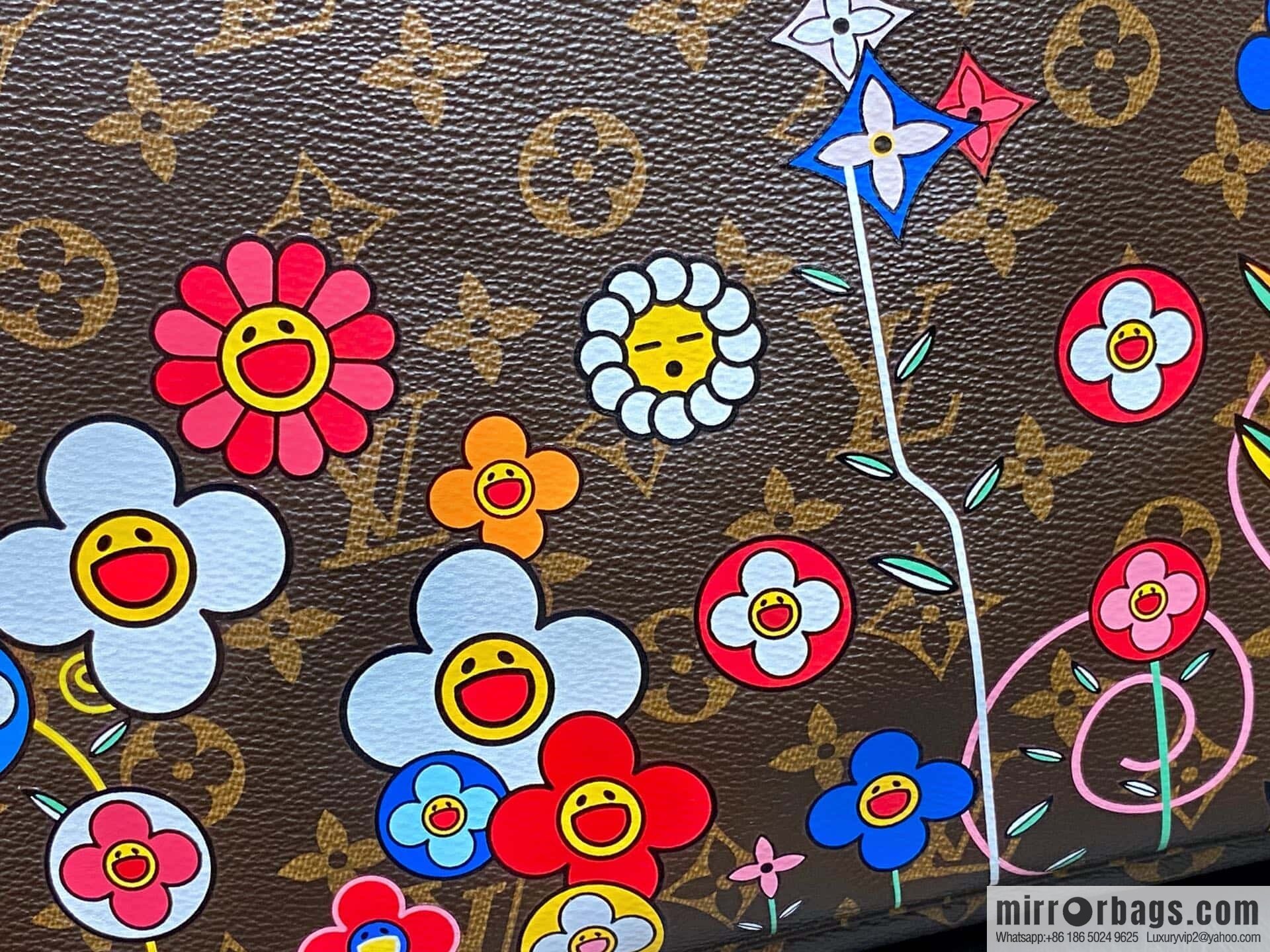 [Boutique‑grade] M13271 presbyopia, silk screen flower shopping bag NEVERFULL medium handbag