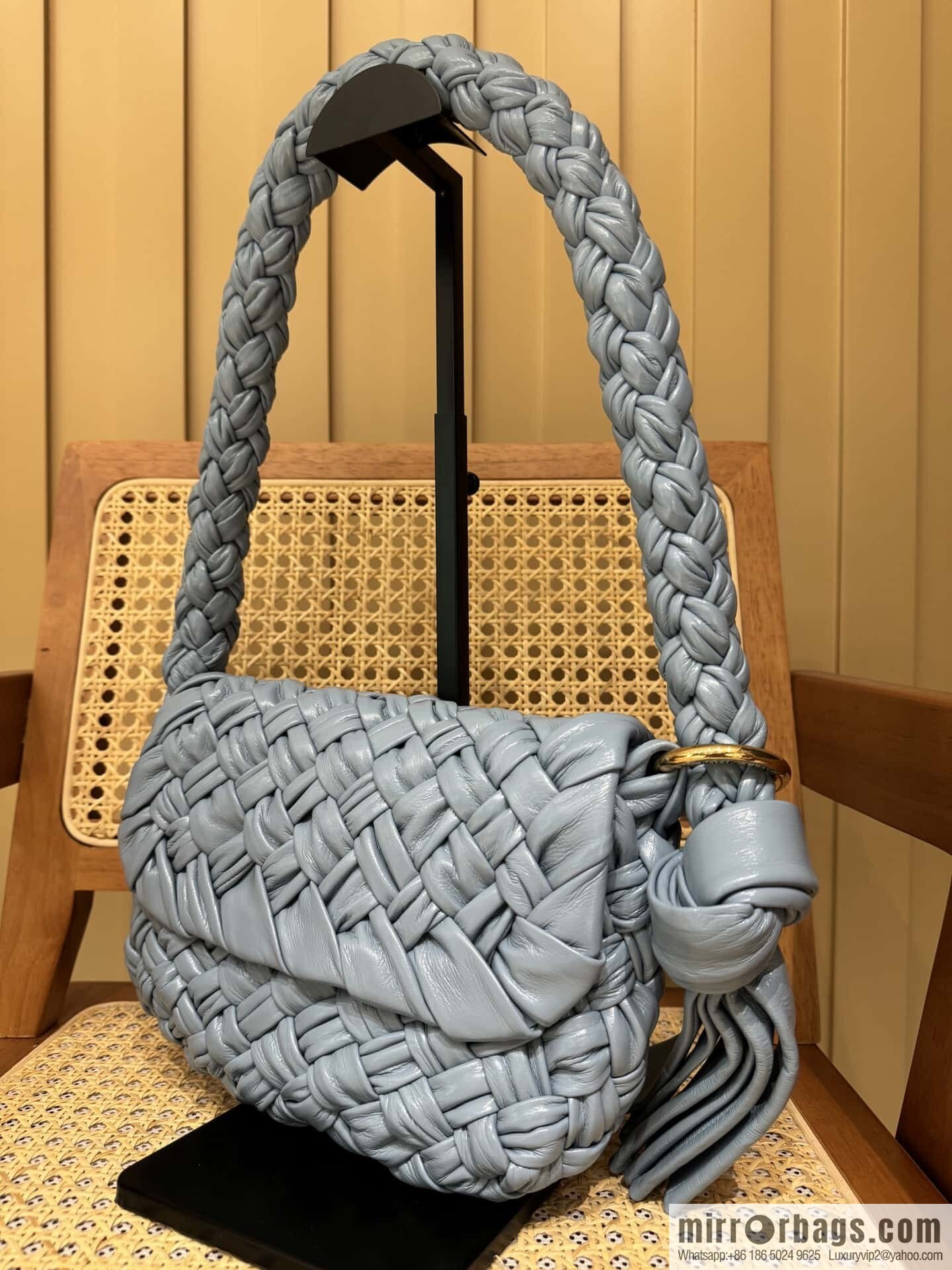 BV Kalimero Citta Handbag 785797 Aqua Blue