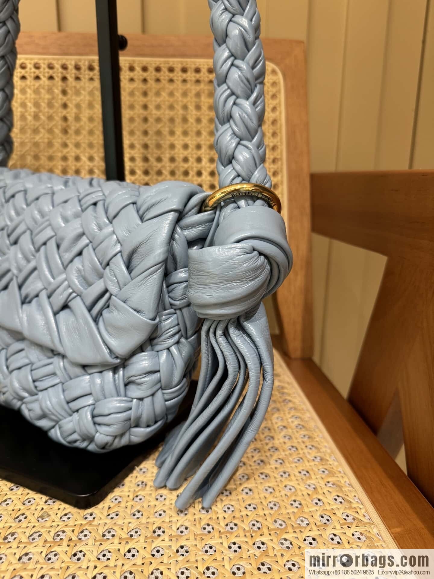 BV Kalimero Citta Handbag 785797 Aqua Blue
