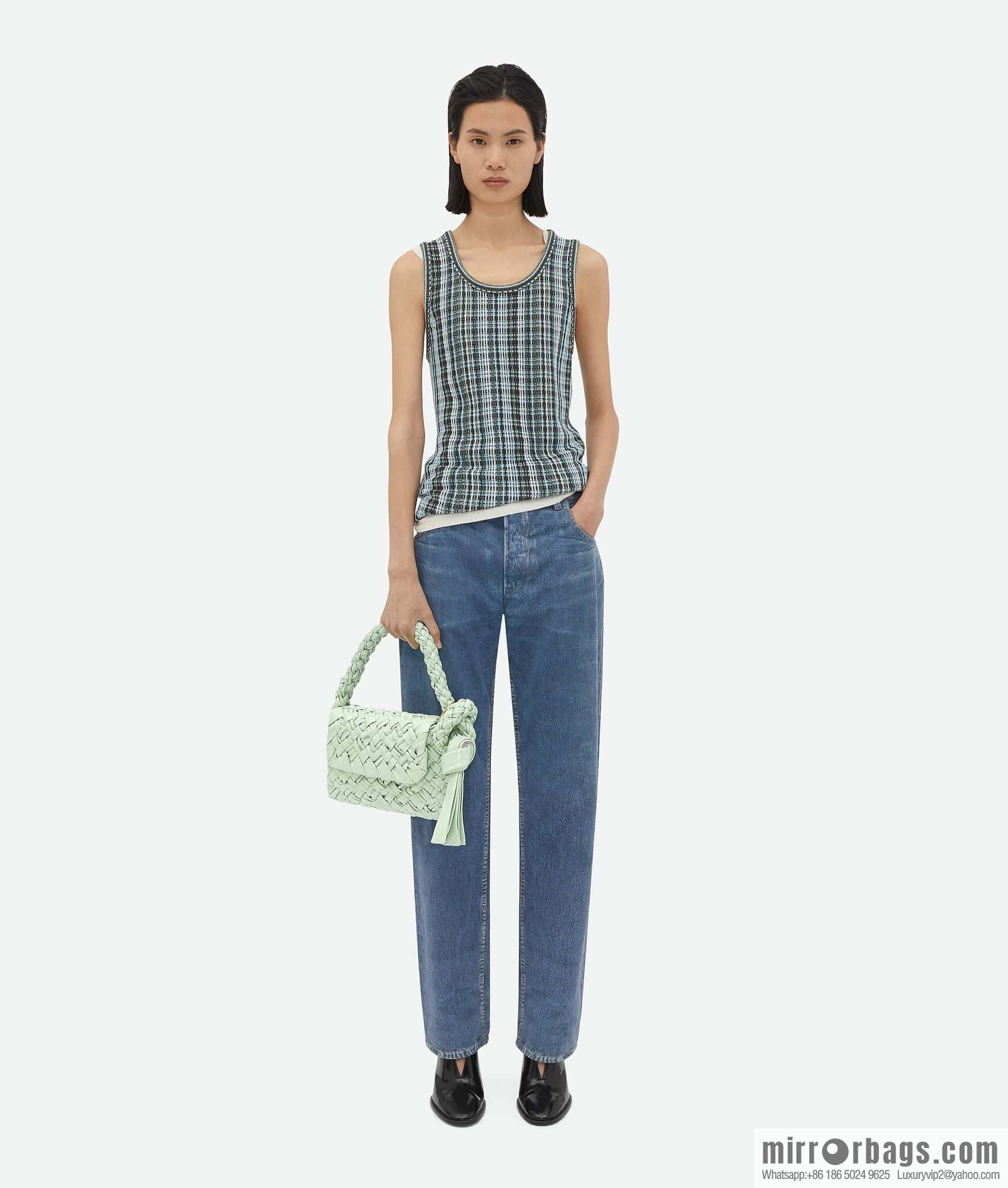 BV Kalimero Citta Handbag 785797 Fresh Mint Green
