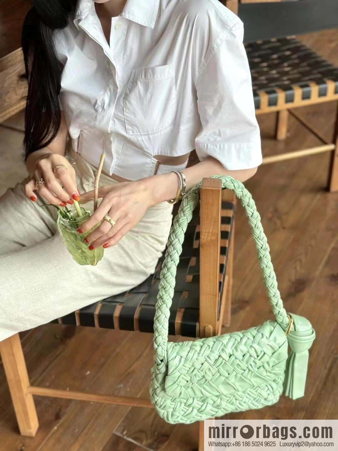 BV Kalimero Citta Handbag 785797 Fresh Mint Green
