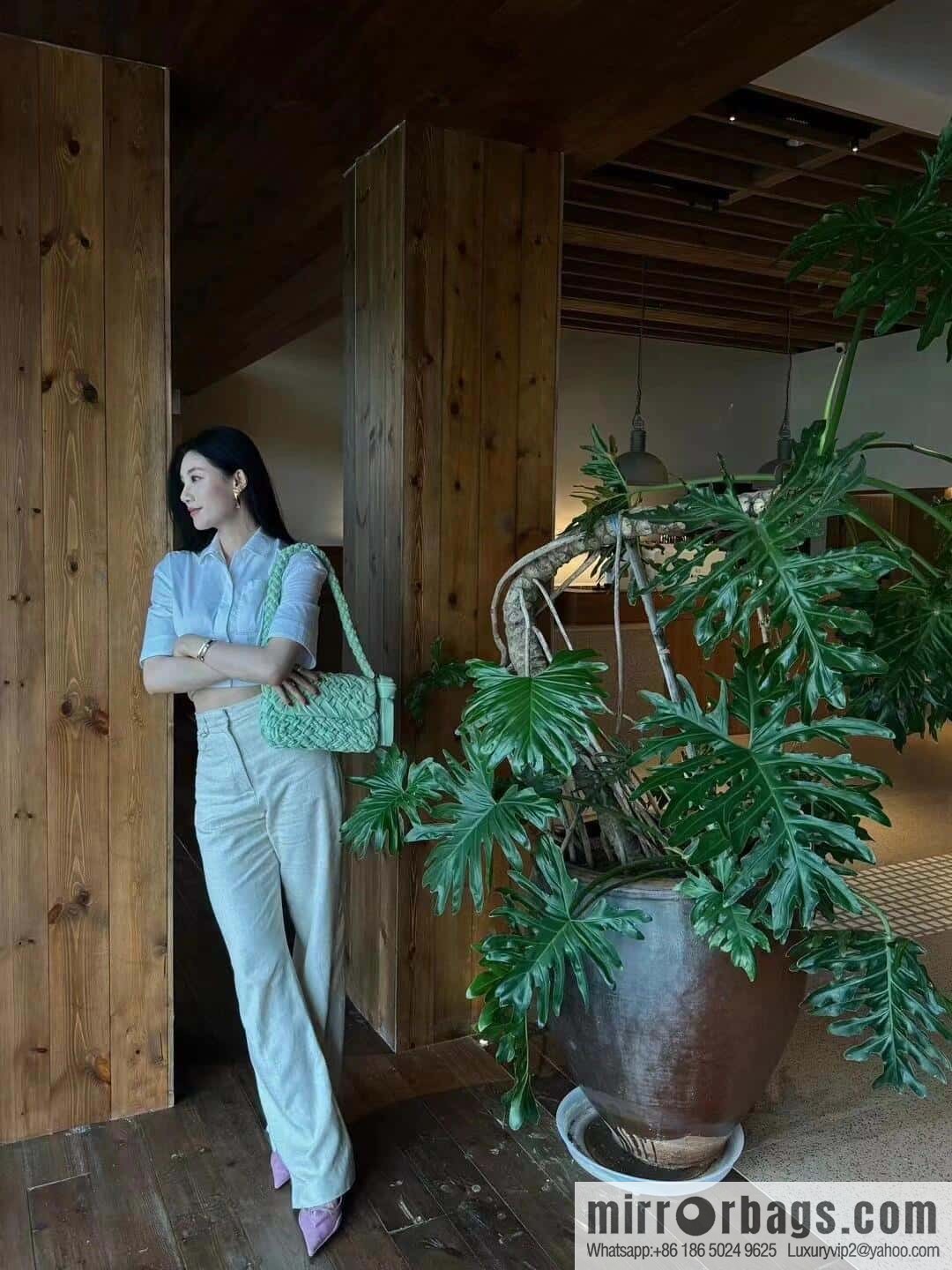 BV Kalimero Citta Handbag 785797 Fresh Mint Green