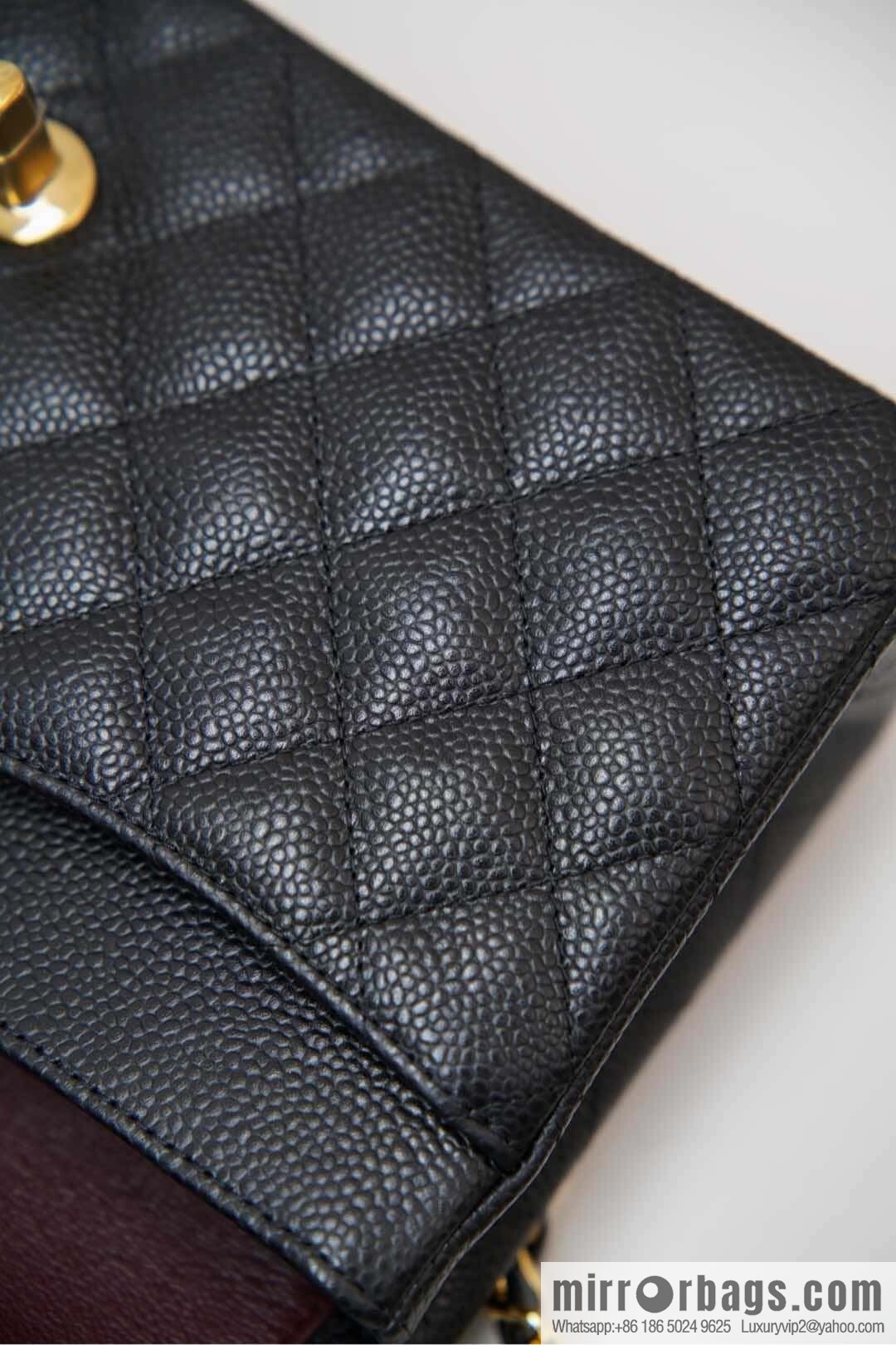 Classic Flap, black gold, large ball pattern 〰️ A01112