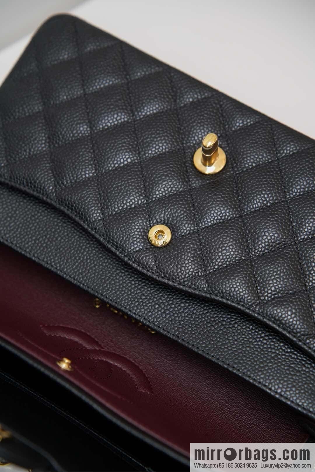 Classic Flap, black gold, large ball pattern 〰️ A01112