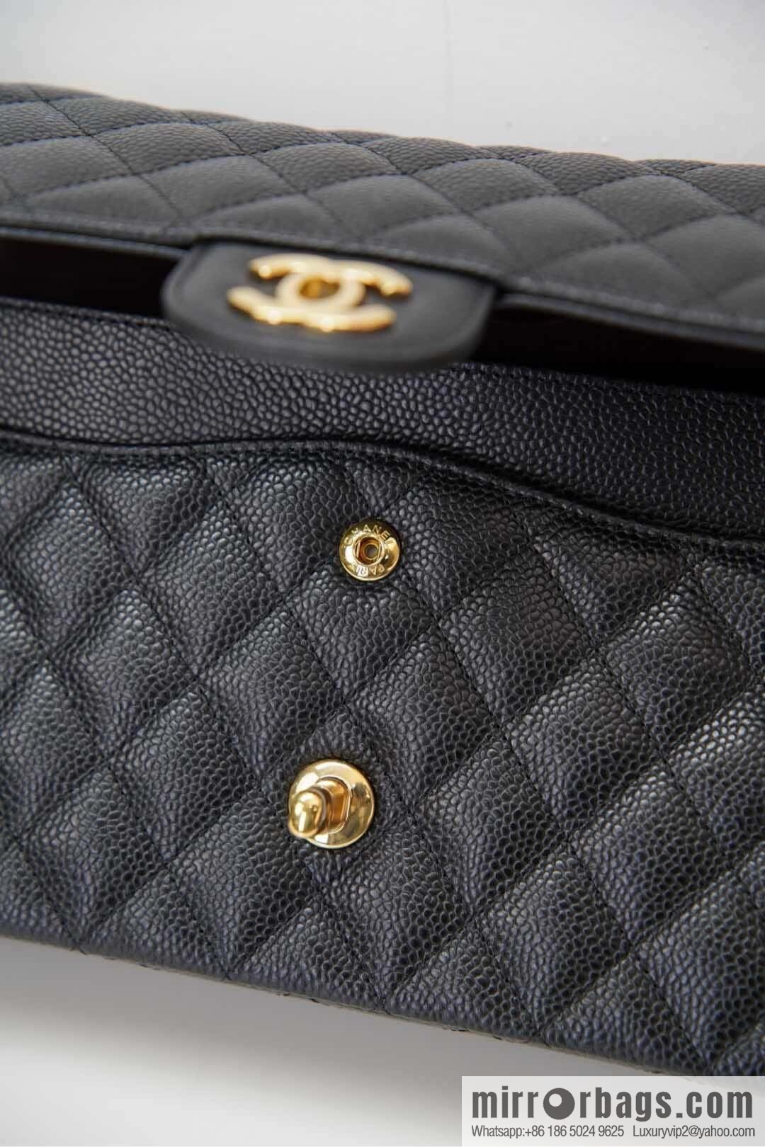 Classic Flap, black gold, large ball pattern 〰️ A01112