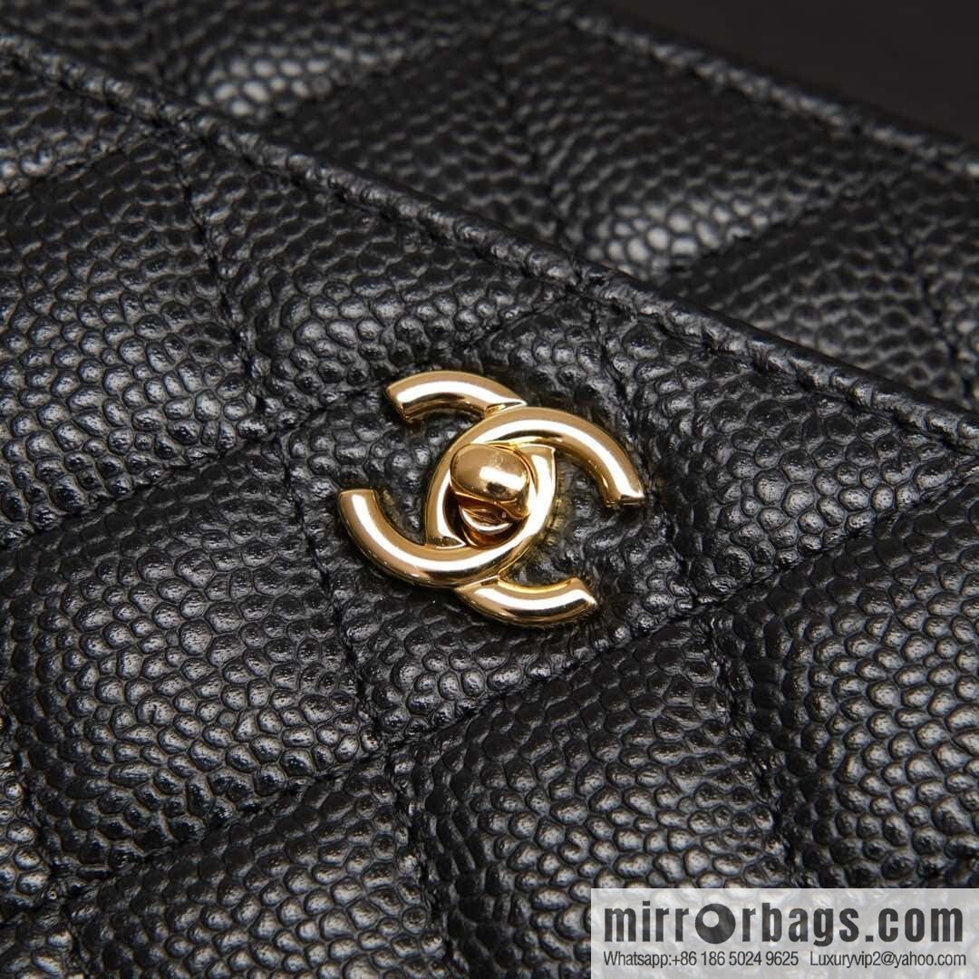 𝐂𝐡𝐚𝐧𝐞𝐥 𝟐𝟒𝐤 𝐰𝐨𝐜 fortune bag (button version) black cow gold 🖤 AP4241