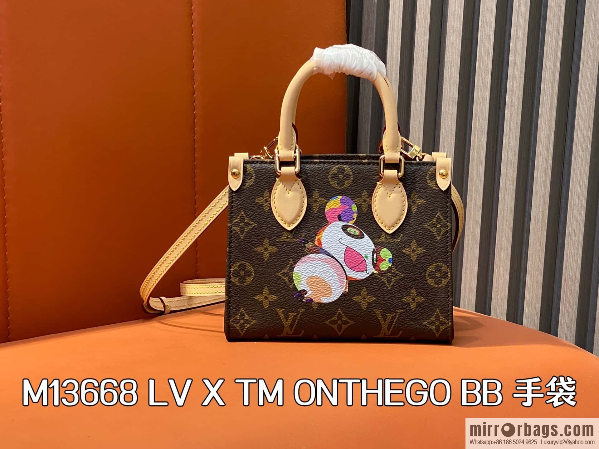 [Boutique‑grade] M13668 presbyopia, panda square bag, variable code chip version LV X TM ONTHEGO BB handbag