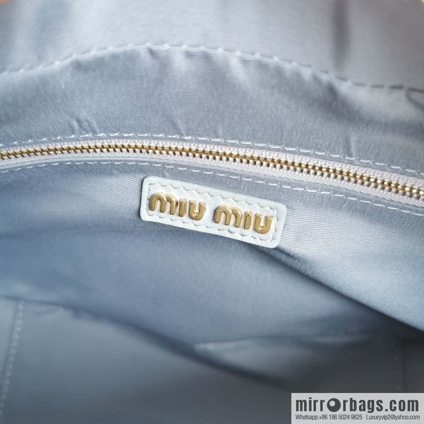 5BB124: MiuMiu's new too pretty bowling handbag, blue Arcadie Matelassé soft sheepskin handbag