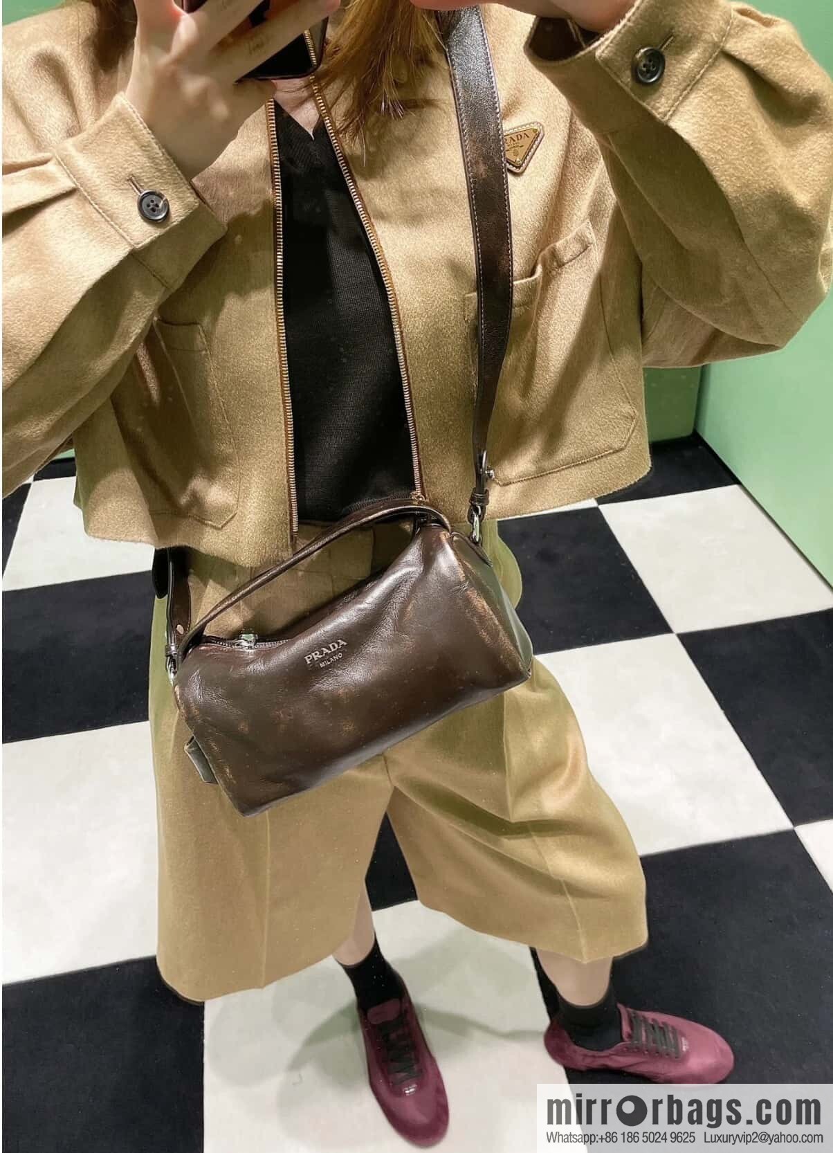 PRADA 🎉 new Boston 🎉 2VH188 imitation old leather🎉🎉