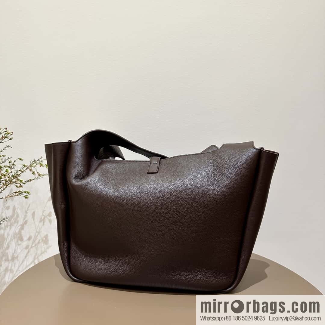 YSL Soft Deer Leather Tote Bag 763435 Dark Maroon