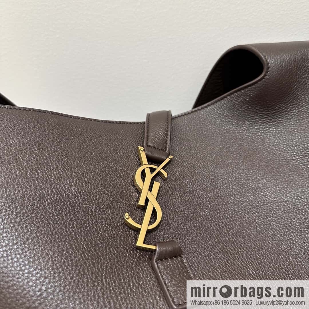 YSL Soft Deer Leather Tote Bag 763435 Dark Maroon