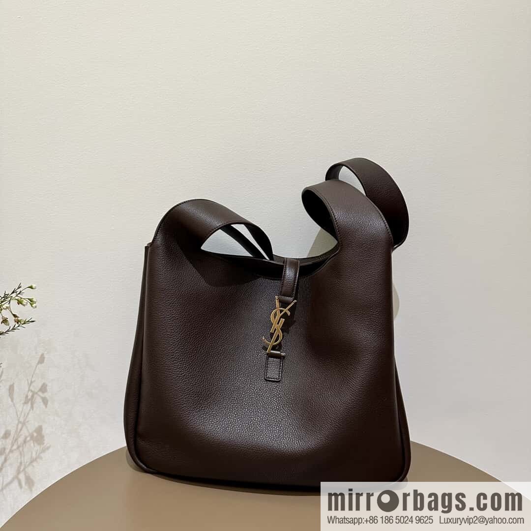YSL Soft Deer Leather Tote Bag 763435 Dark Maroon