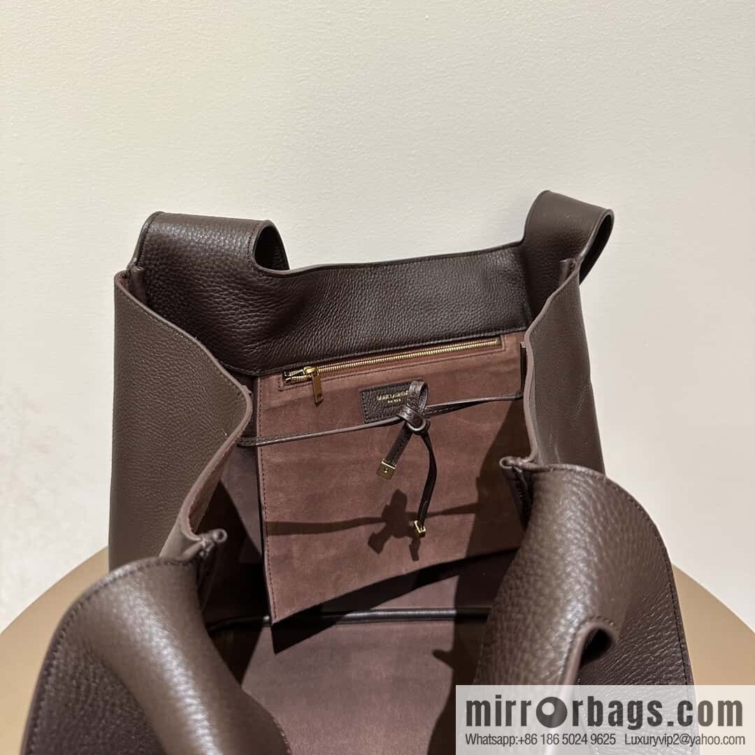 YSL Soft Deer Leather Tote Bag 763435 Dark Maroon