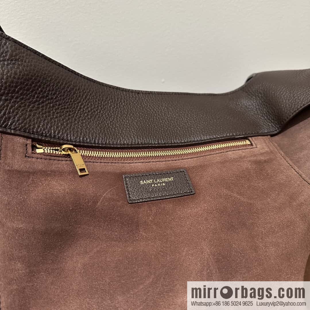 YSL Soft Deer Leather Tote Bag 763435 Dark Maroon