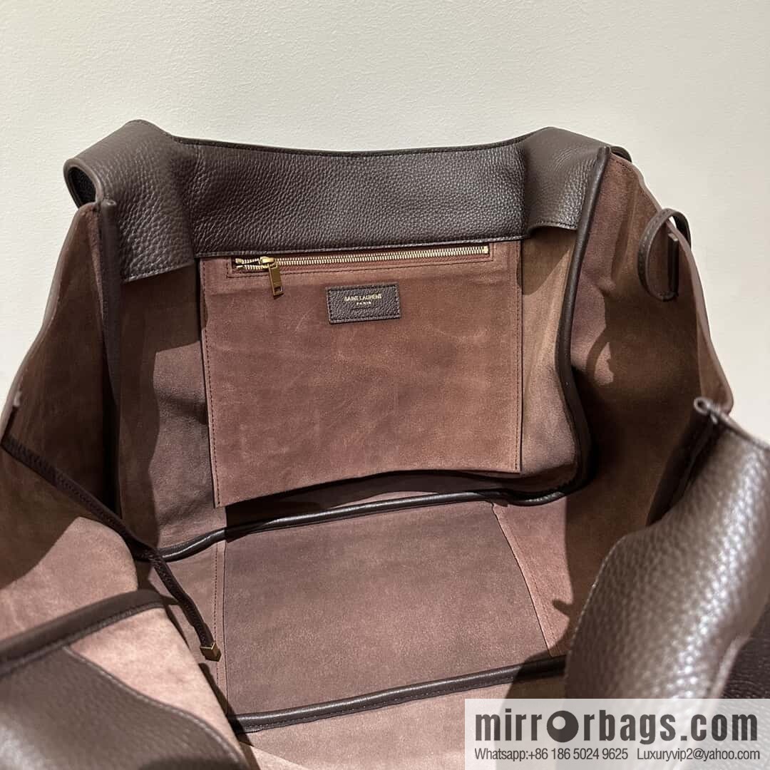 YSL Soft Deer Leather Tote Bag 763435 Dark Maroon
