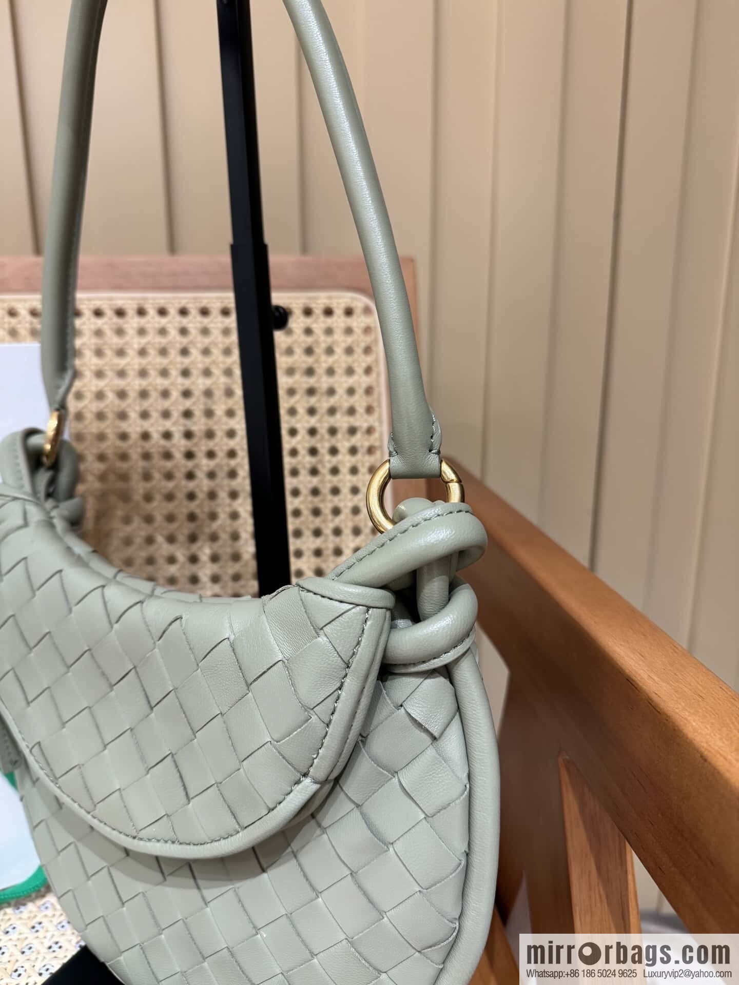 BV Small Gemelli Shoulder Backpack 776764 Travertine Green