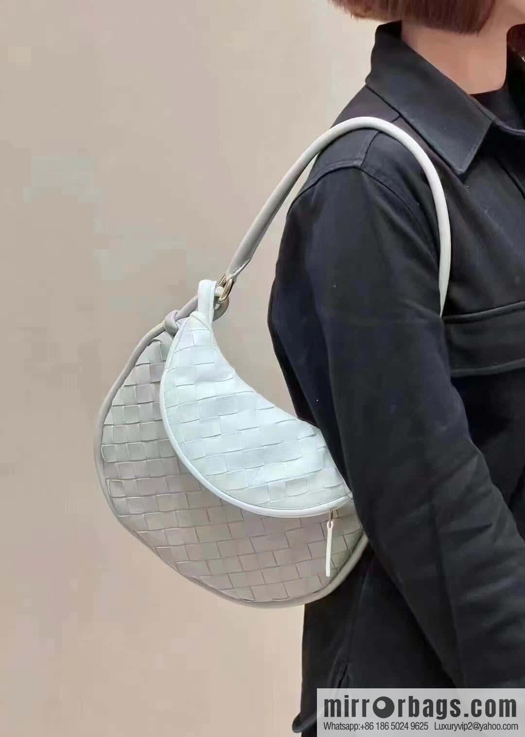 BV Small Gemelli Shoulder Backpack 776764 White