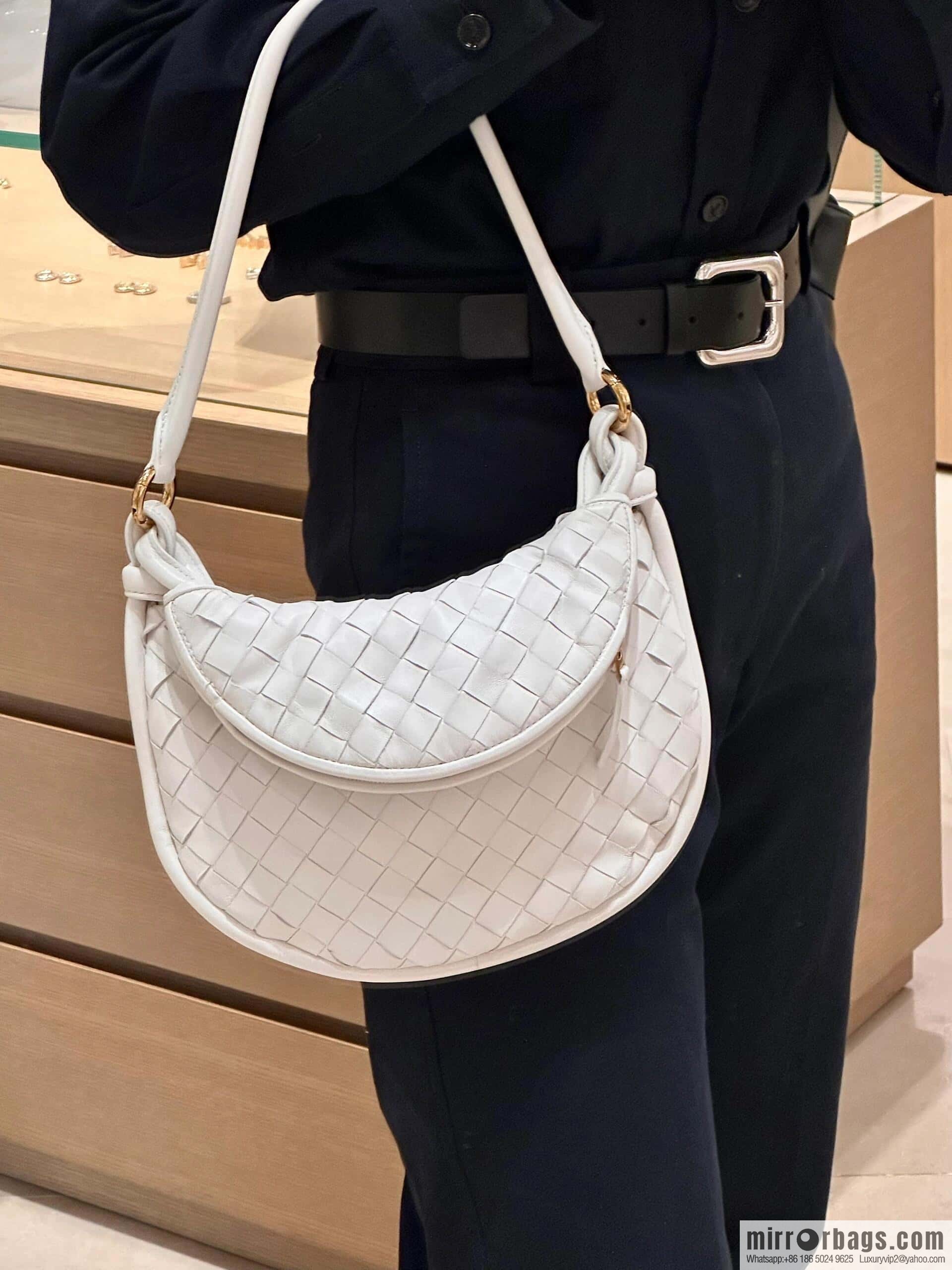 BV Small Gemelli Shoulder Backpack 776764 White