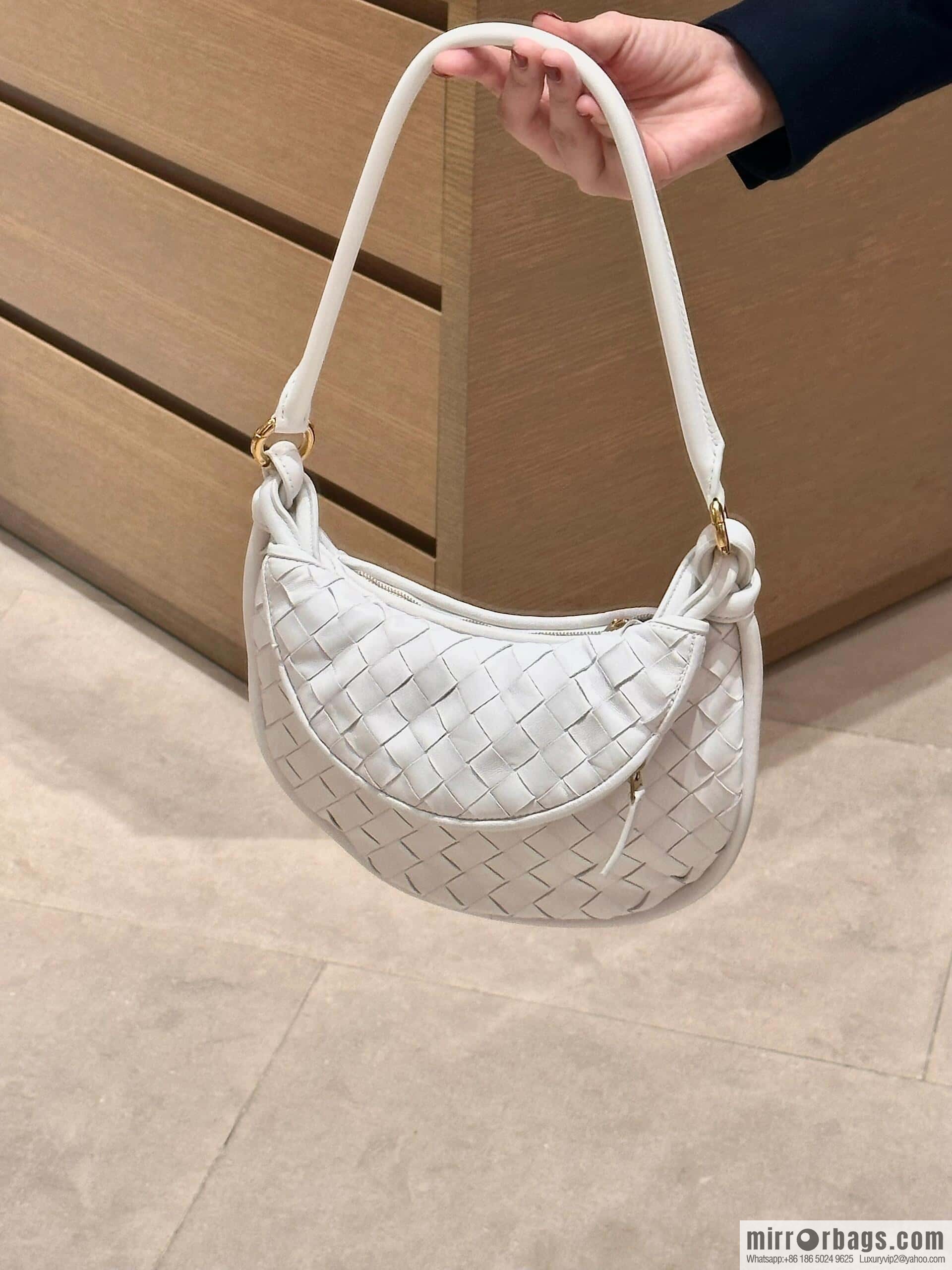 BV Small Gemelli Shoulder Backpack 776764 White