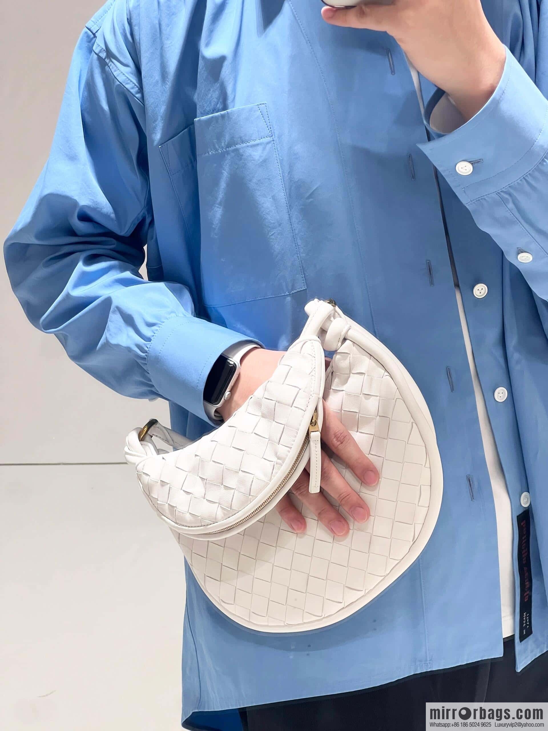BV Small Gemelli Shoulder Backpack 776764 White