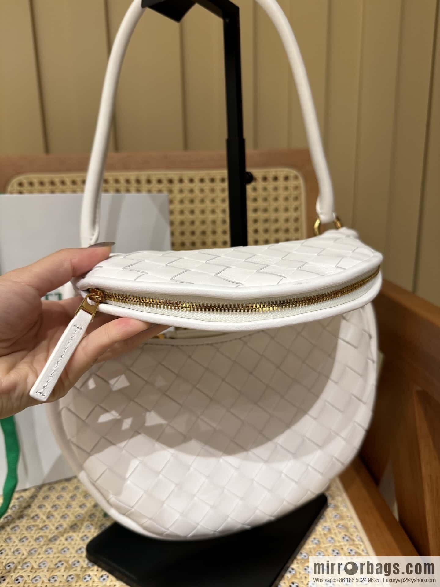 BV Small Gemelli Shoulder Backpack 776764 White