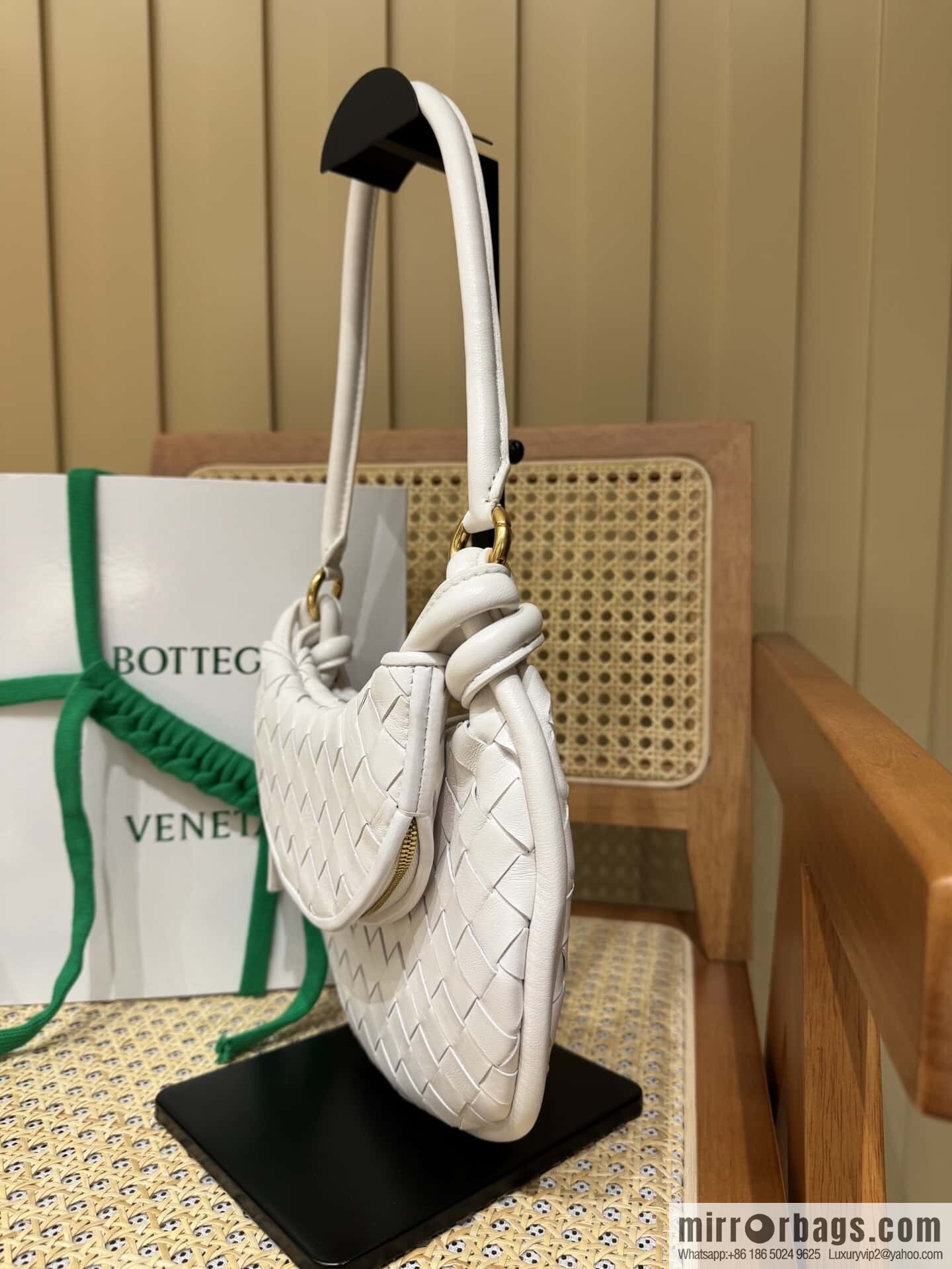 BV Small Gemelli Shoulder Backpack 776764 White