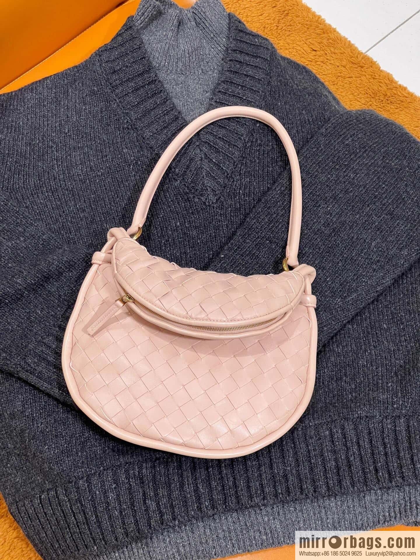 BV Small Gemelli Shoulder Backpack 776764 Lotus Powder