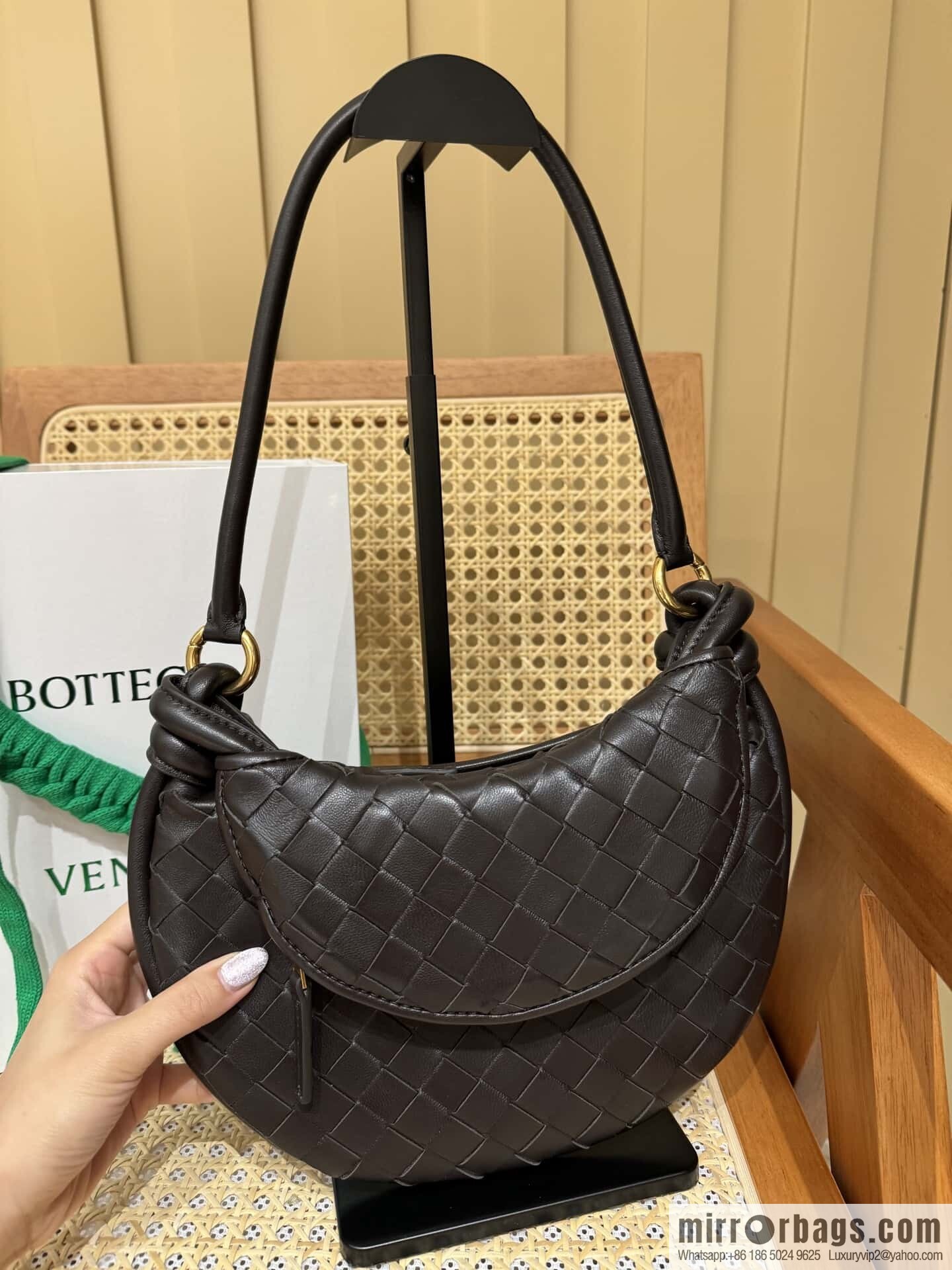 BV Small Gemelli Shoulder Backpack 776764 Chocolate Brown