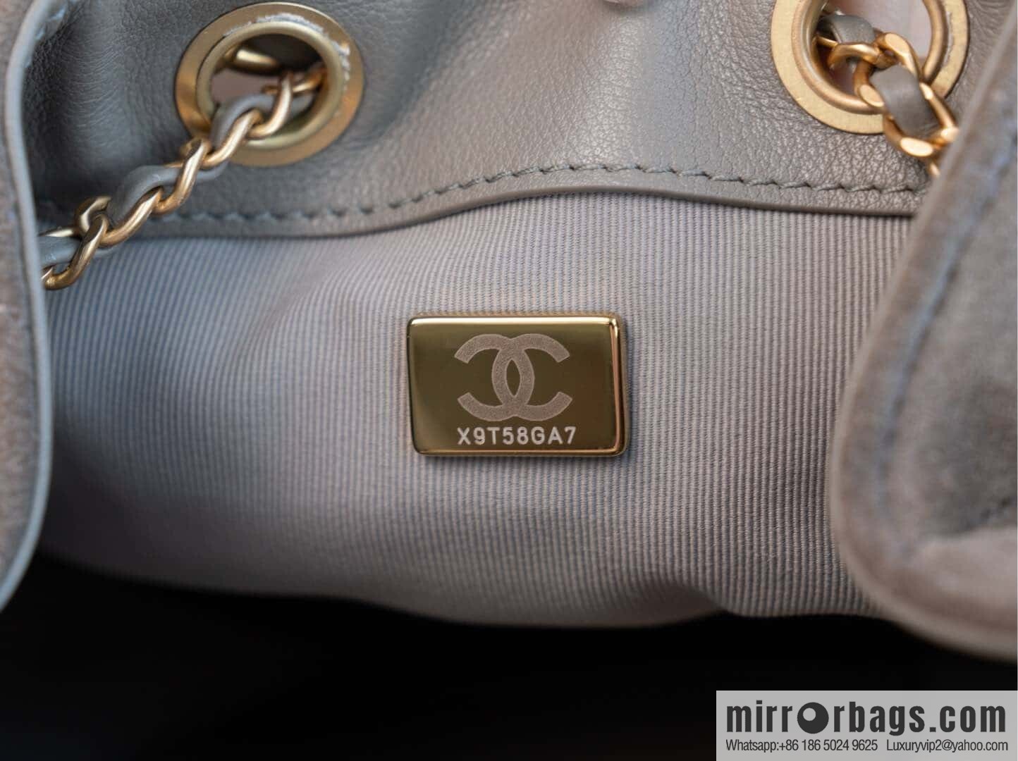 ππ‘ππ§ππ₯ πππ Grey Suede Drawstring Bucket Bag, Small π AS5293