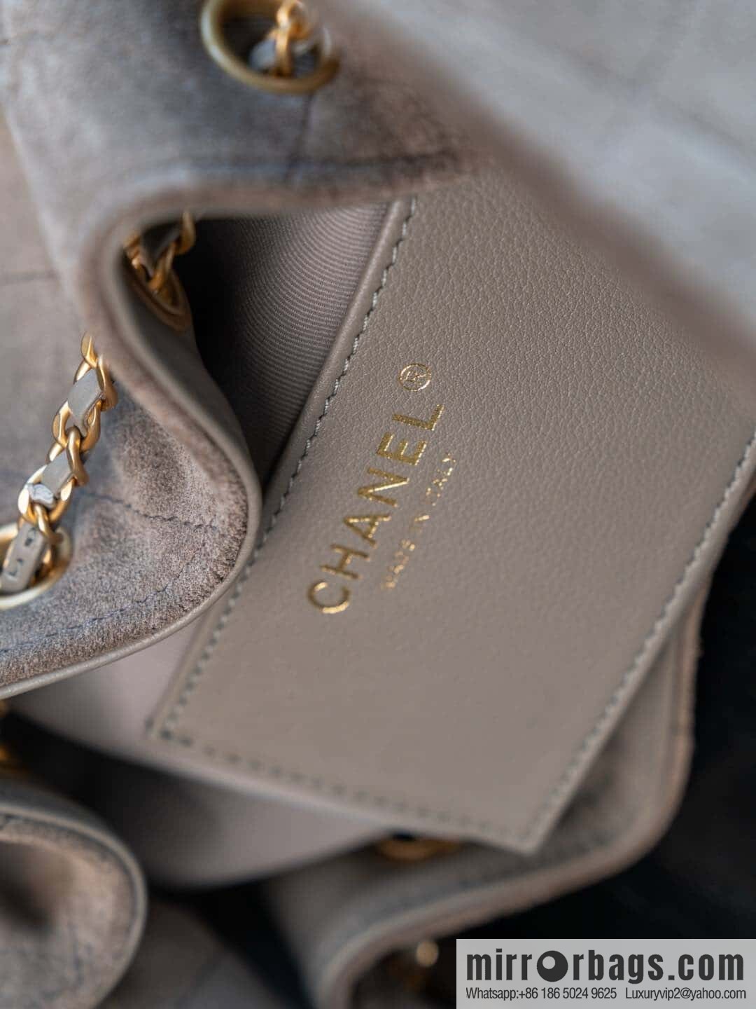 ππ‘ππ§ππ₯ πππ Grey Suede Drawstring Bucket Bag, Small π AS5293