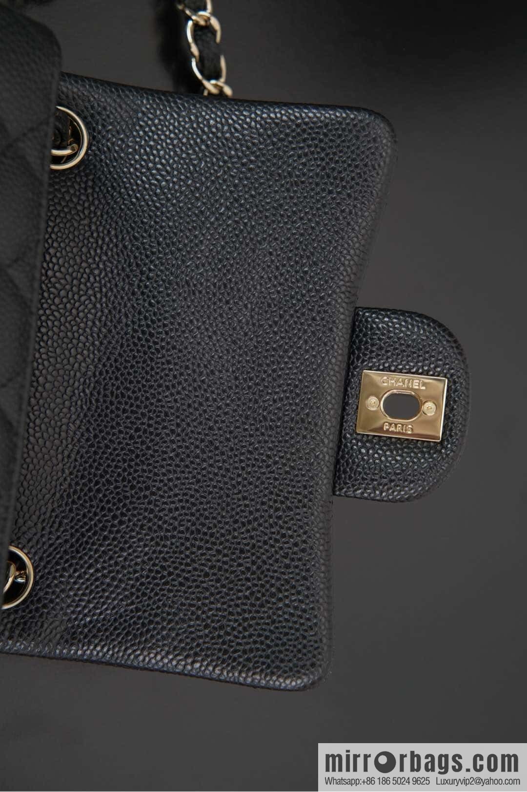 𝗖𝗹𝗮𝘀𝘀𝗶𝗰 𝗙𝗹𝗮𝗽 | genuine skin lychee pattern, Fatty Fang, black gold 🖤 A01115