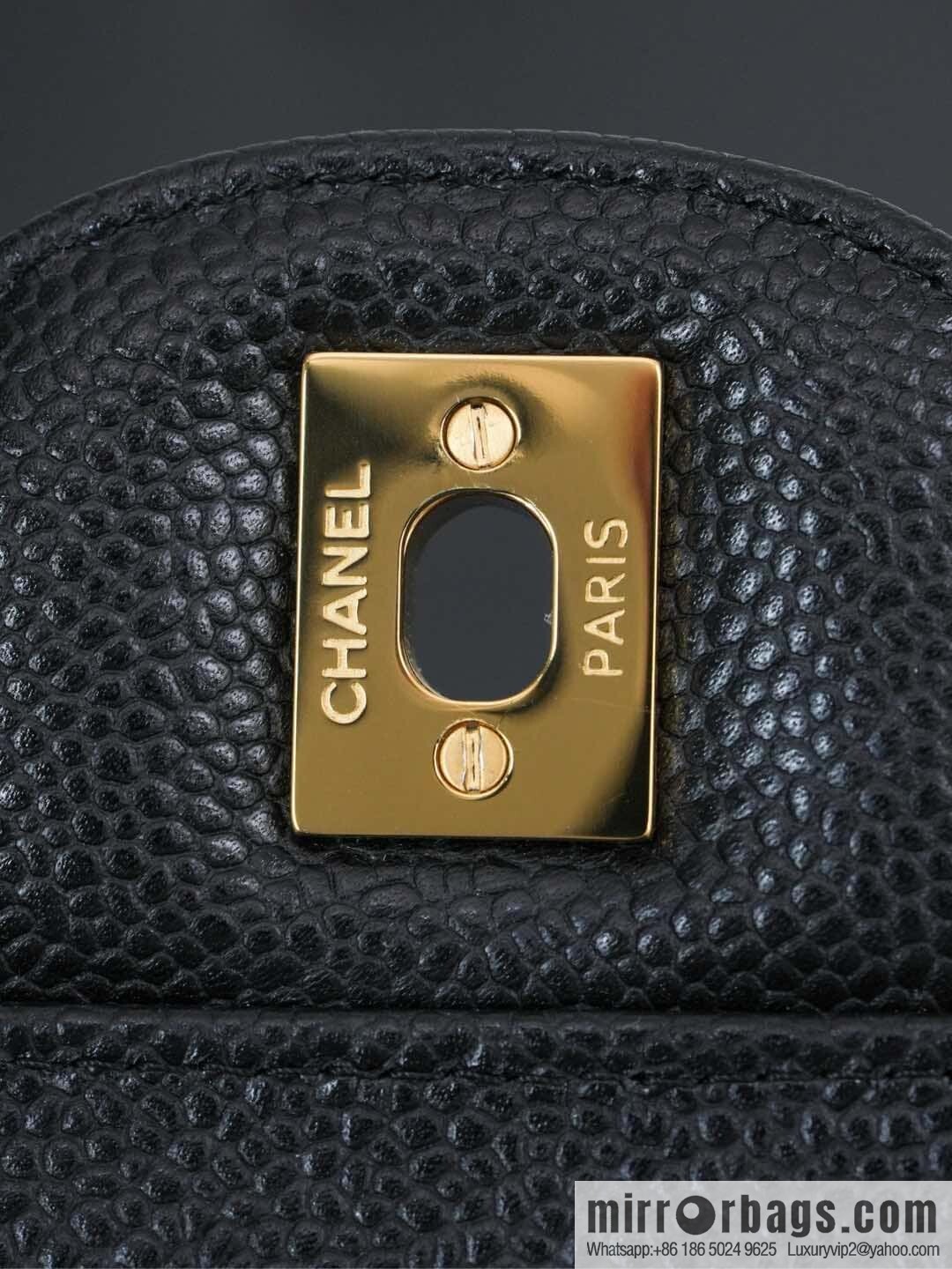 ℂ𝔽 𝗖𝗹𝗮𝘀𝘀𝗶𝗰 𝗙𝗹𝗮𝗽 𝐉𝐮𝐦𝐛𝐨 | genuine skin, caviar, black gold A58600
