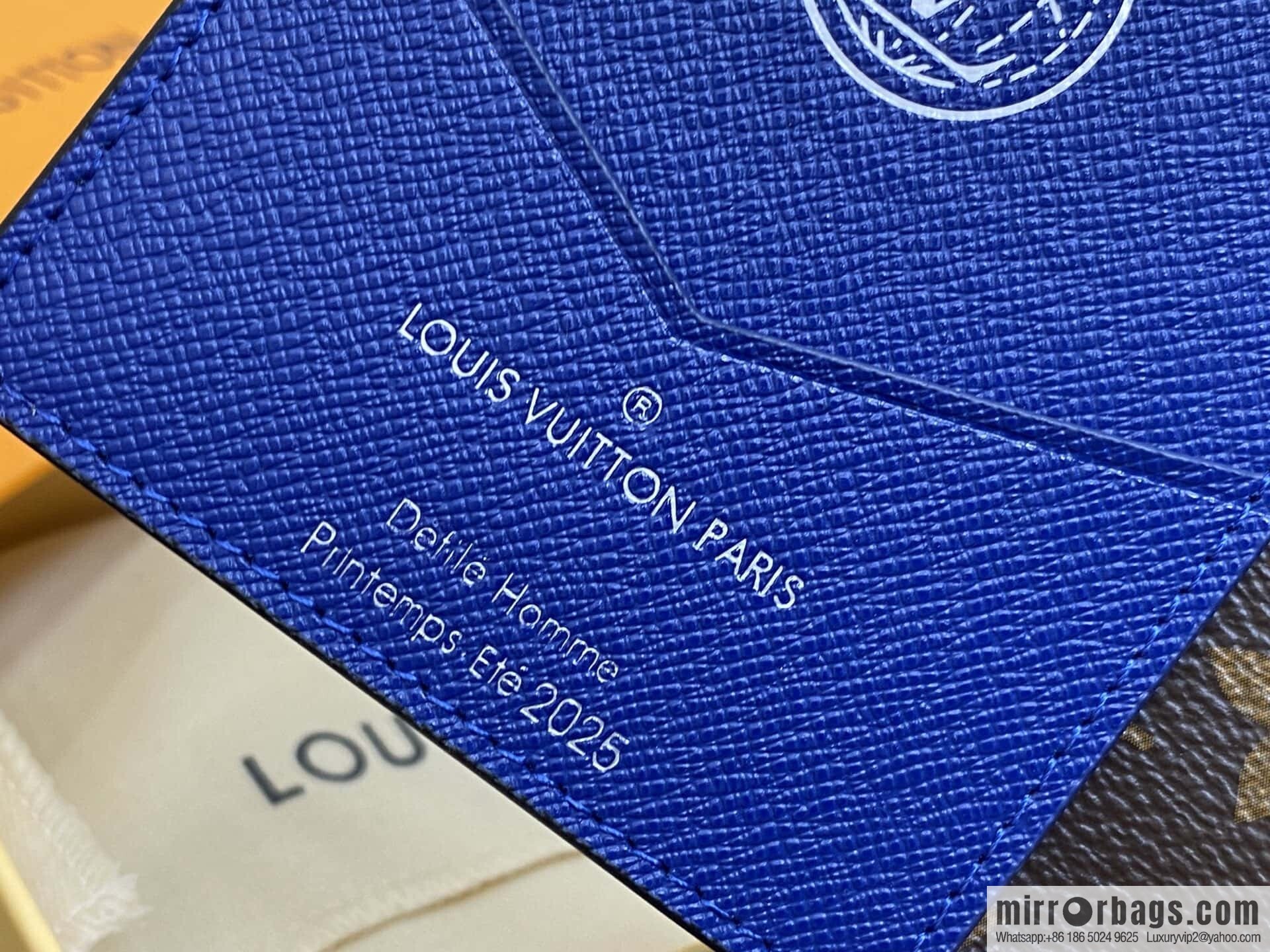 [Boutique‑grade] N00168 blue grid, passport holder, passport cover.