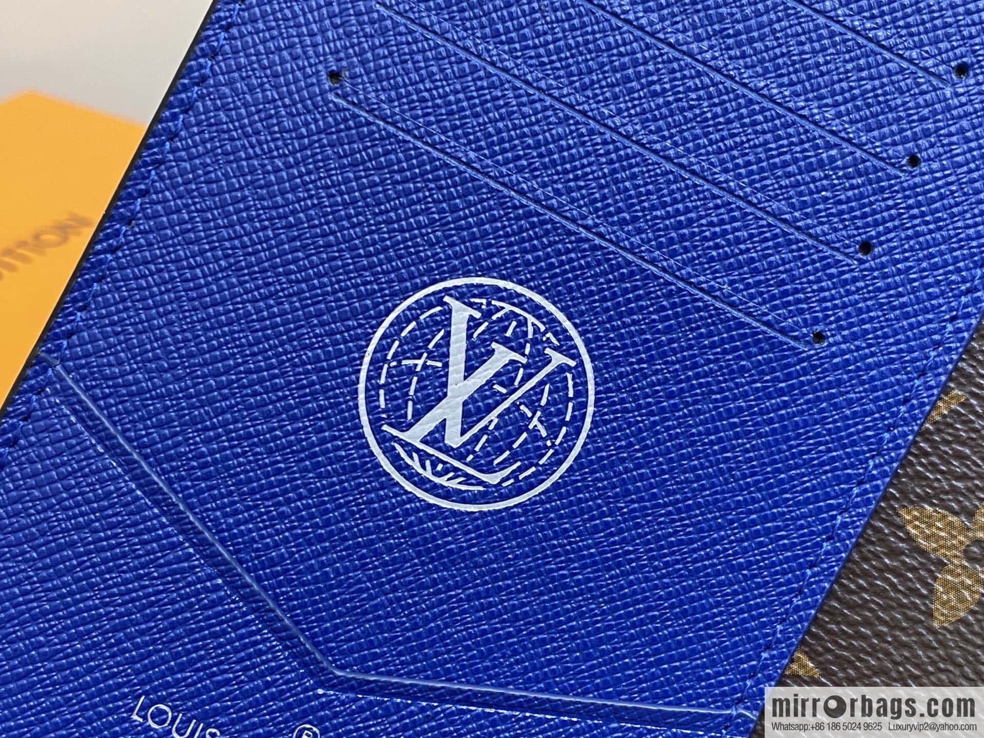 [Boutique‑grade] N00168 blue grid, passport holder, passport cover.