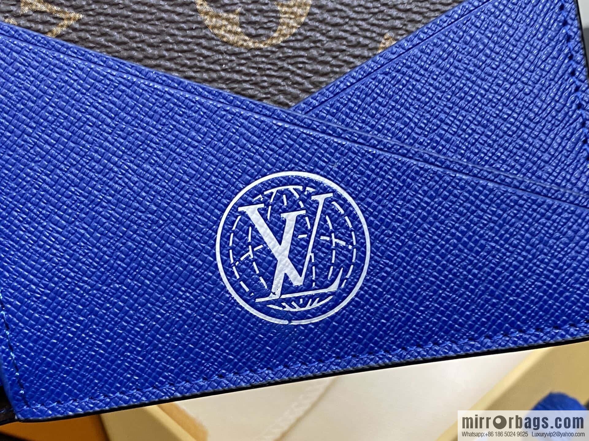 [Boutique‑grade] N00142 blue plaid, short suit clip wallet MULTIPLE wallet