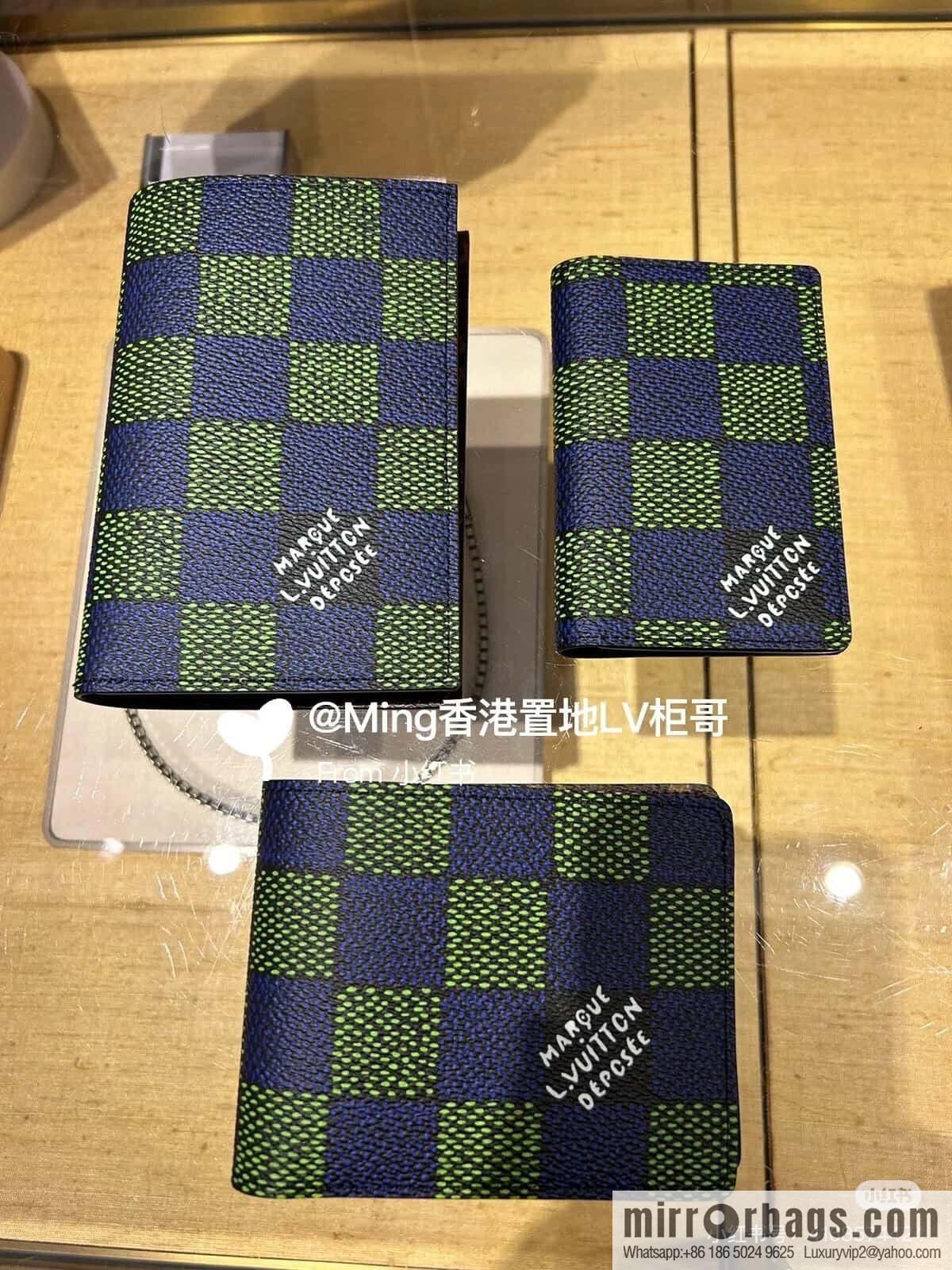 [Boutique‑grade] N00168 blue grid, passport holder, passport cover.