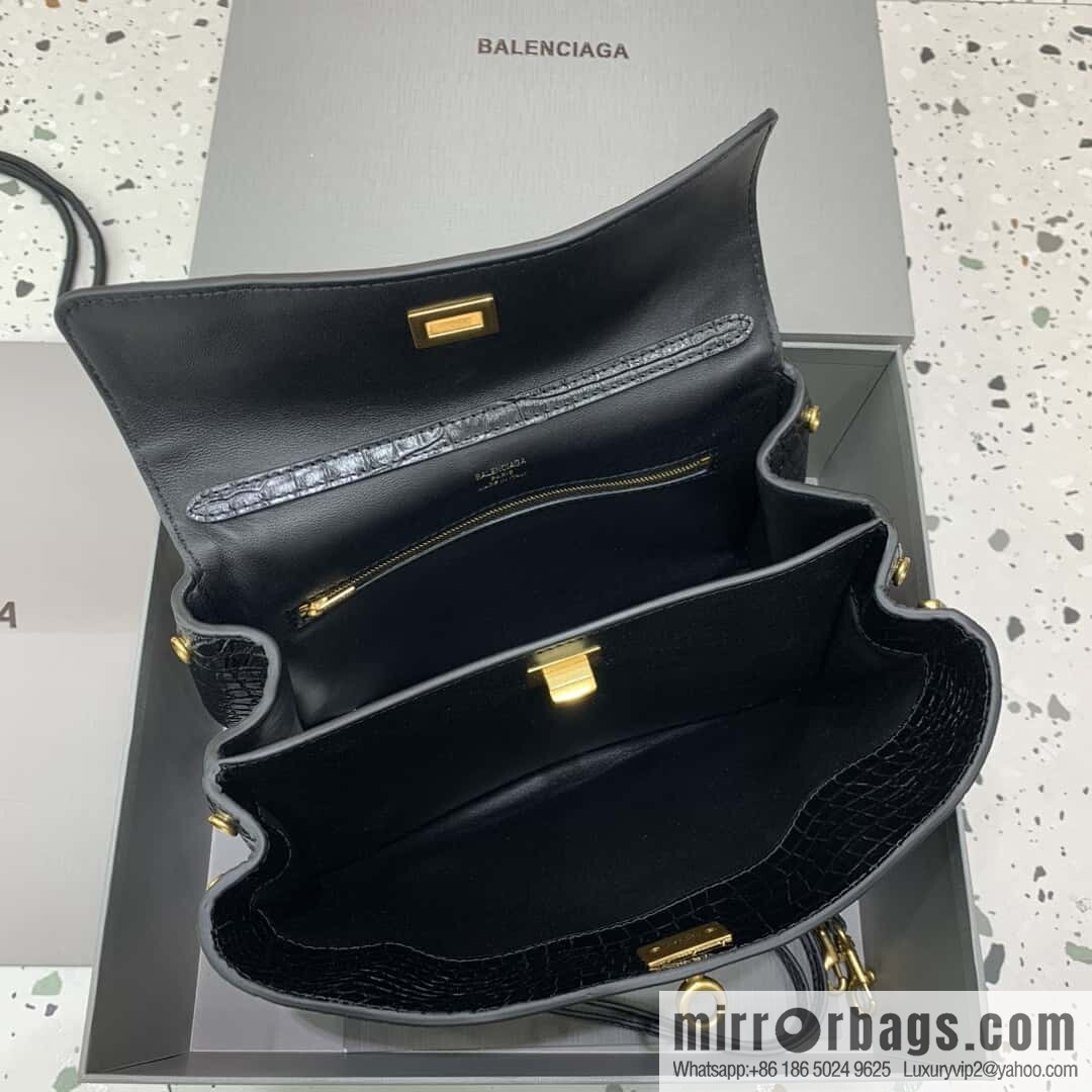 🖤[Small crocodile black 】 𝐁𝐀𝐋𝐄𝐍𝐂𝐈𝐀𝐆𝐀 𝐑𝐎𝐃𝐄𝐎 𝐁𝐀𝐆 series handbag model number: 78972
