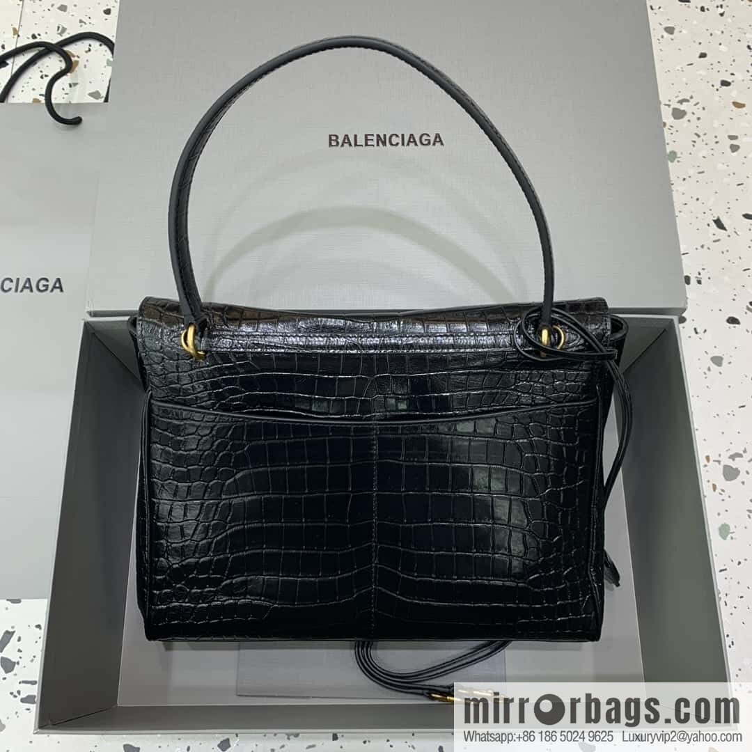 🖤[Medium crocodile black 】 𝐁𝐀𝐋𝐄𝐍𝐂𝐈𝐀𝐆𝐀 𝐑𝐎𝐃𝐄𝐎 𝐁𝐀𝐆 series handbag model number: 78972