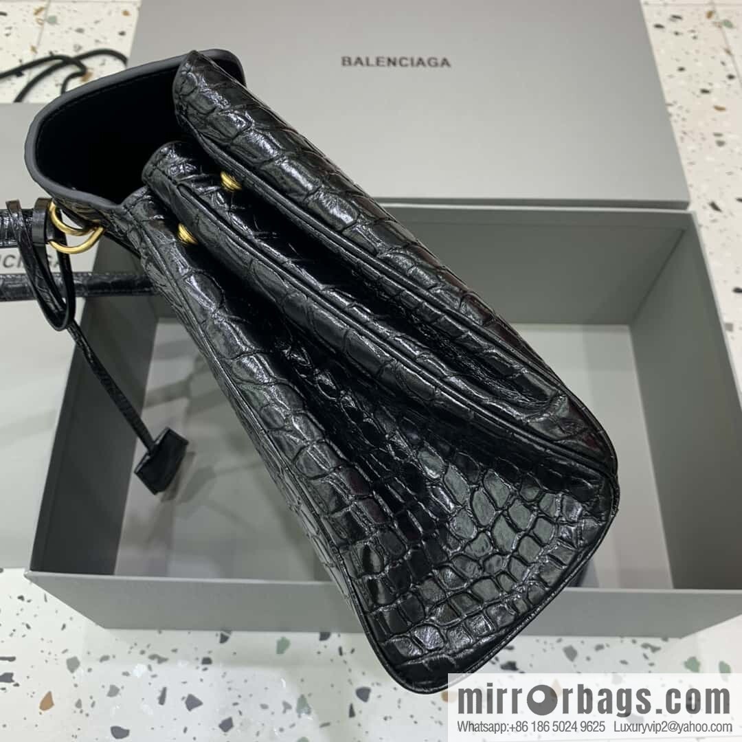 🖤[Medium crocodile black 】 𝐁𝐀𝐋𝐄𝐍𝐂𝐈𝐀𝐆𝐀 𝐑𝐎𝐃𝐄𝐎 𝐁𝐀𝐆 series handbag model number: 78972