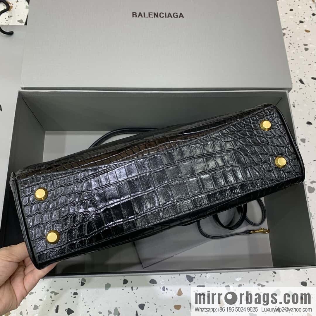🖤[Medium crocodile black 】 𝐁𝐀𝐋𝐄𝐍𝐂𝐈𝐀𝐆𝐀 𝐑𝐎𝐃𝐄𝐎 𝐁𝐀𝐆 series handbag model number: 78972