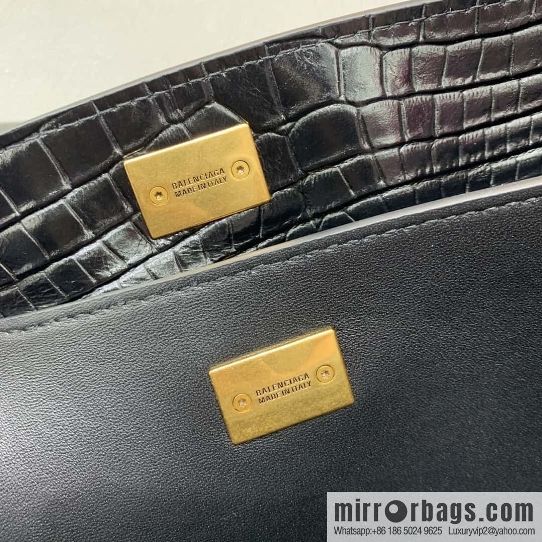 🖤[Medium crocodile black 】 𝐁𝐀𝐋𝐄𝐍𝐂𝐈𝐀𝐆𝐀 𝐑𝐎𝐃𝐄𝐎 𝐁𝐀𝐆 series handbag model number: 78972